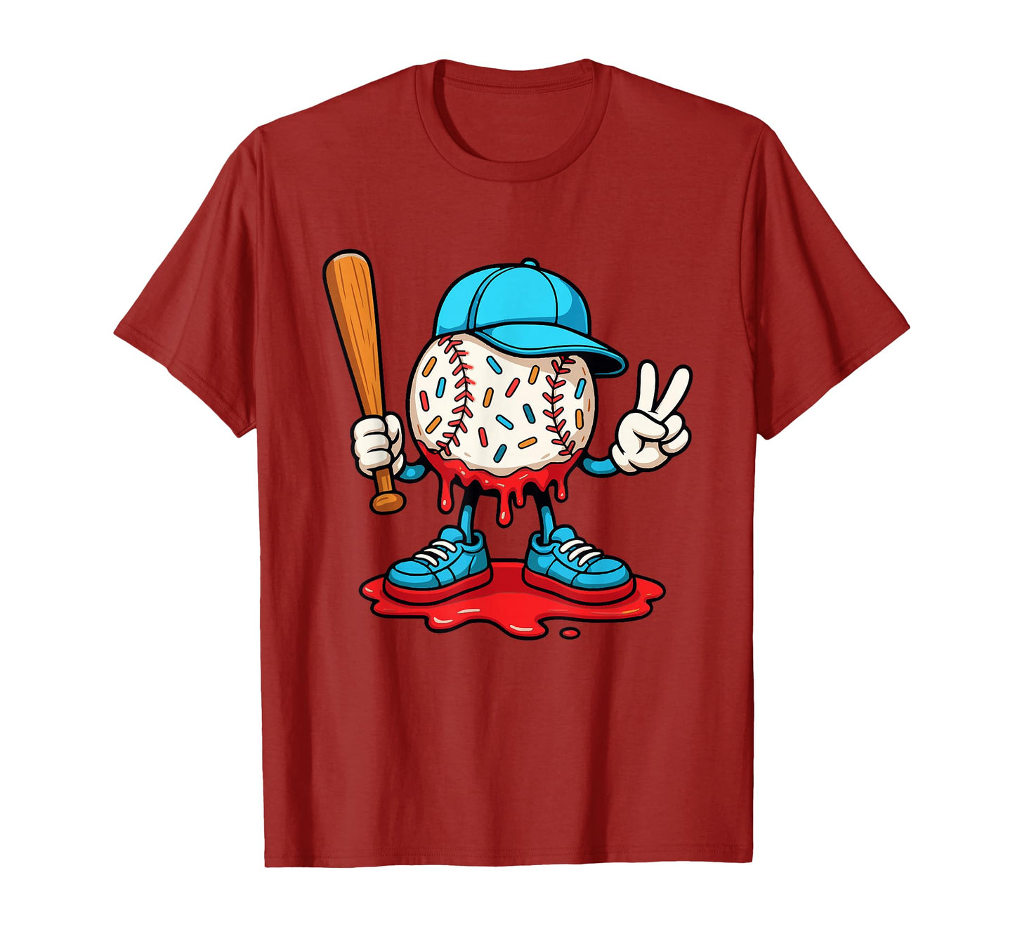 Baseball Drip for Boys Ice Cream Drip Baseball T-Shirt