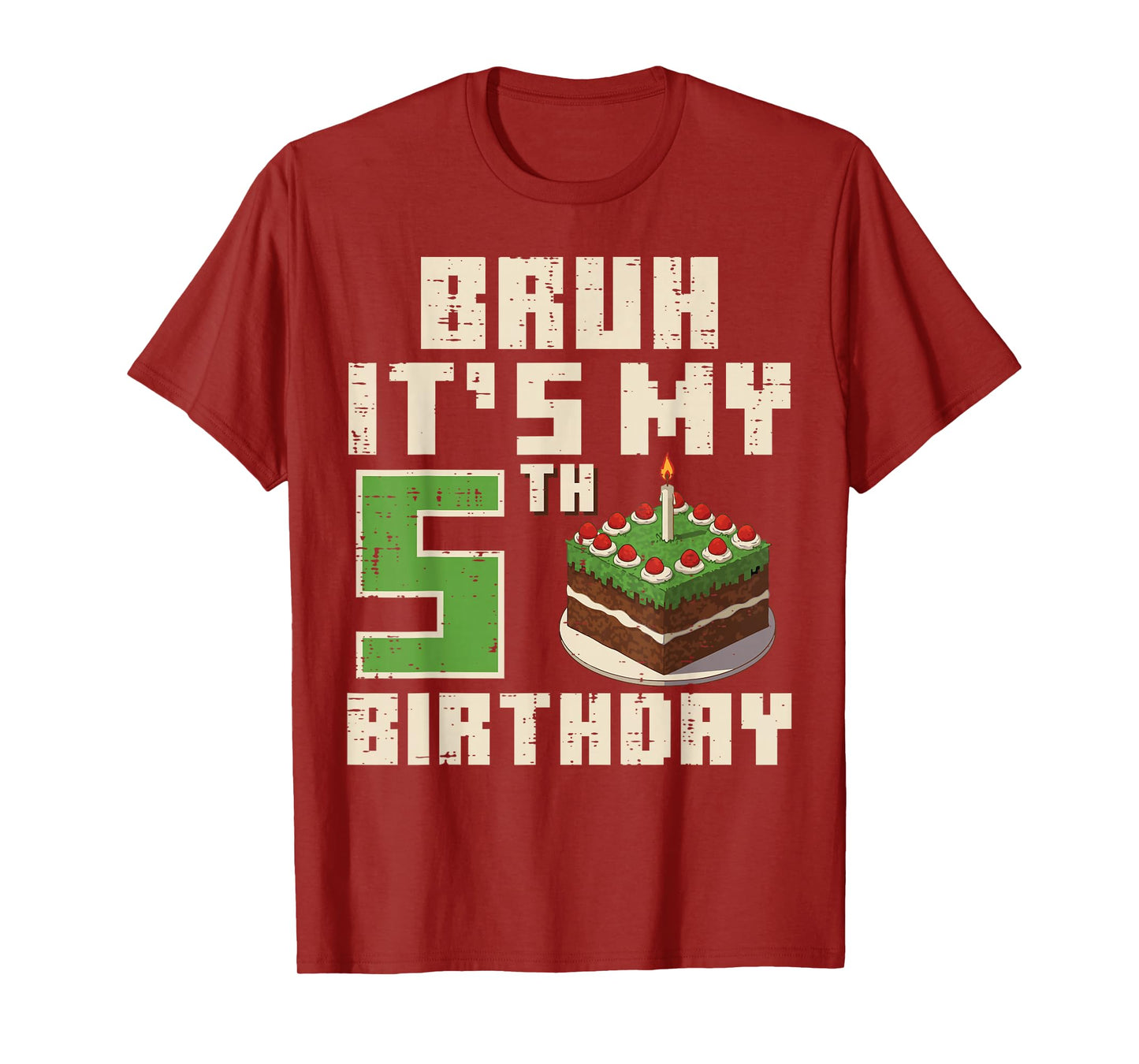 5th Birthday Pixel Gaming 5 Year Old Gamer Bday Boys Kids T-Shirt