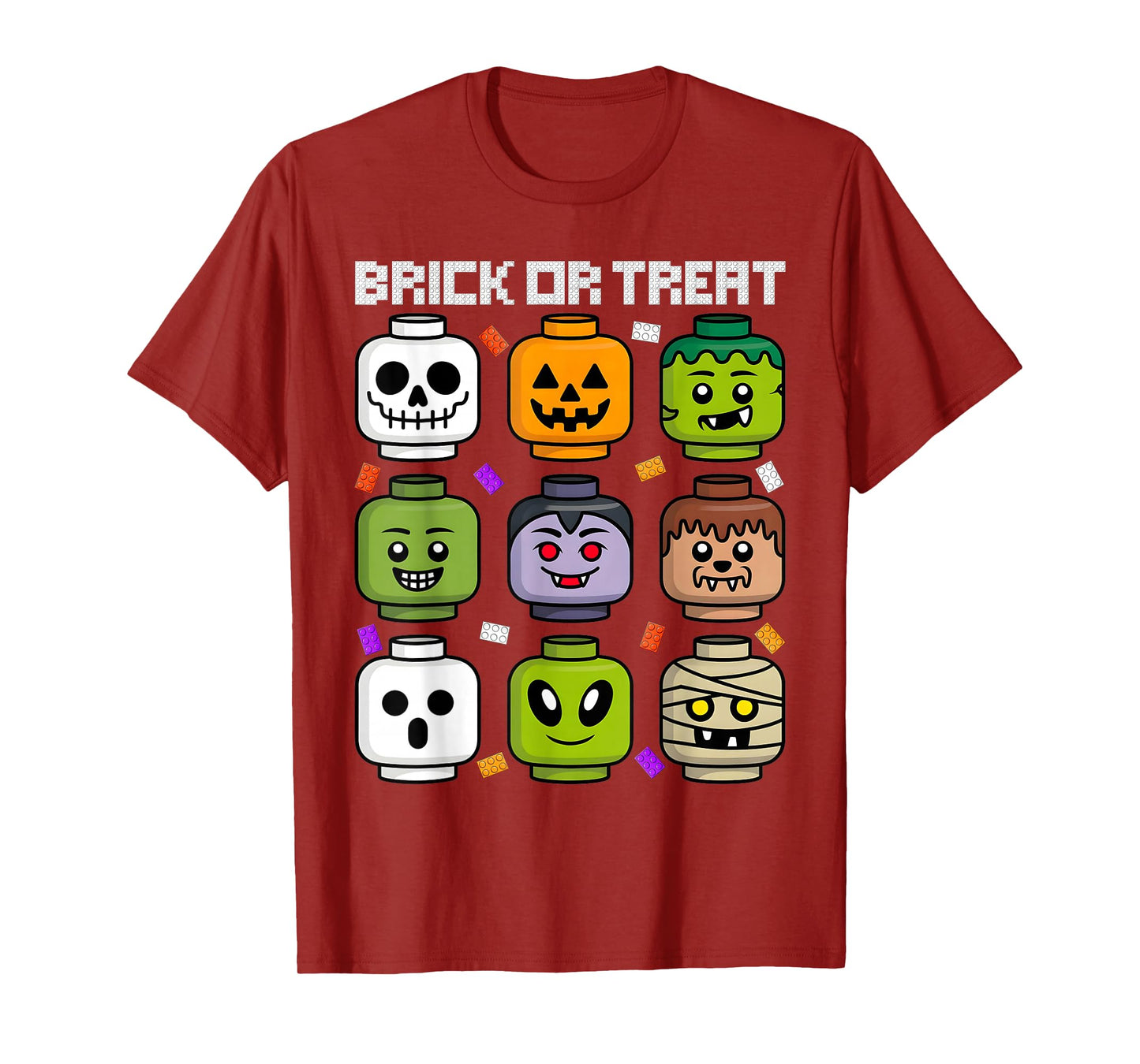 Brick or Treat Halloween Master Builder Blocks Building Kids T-Shirt