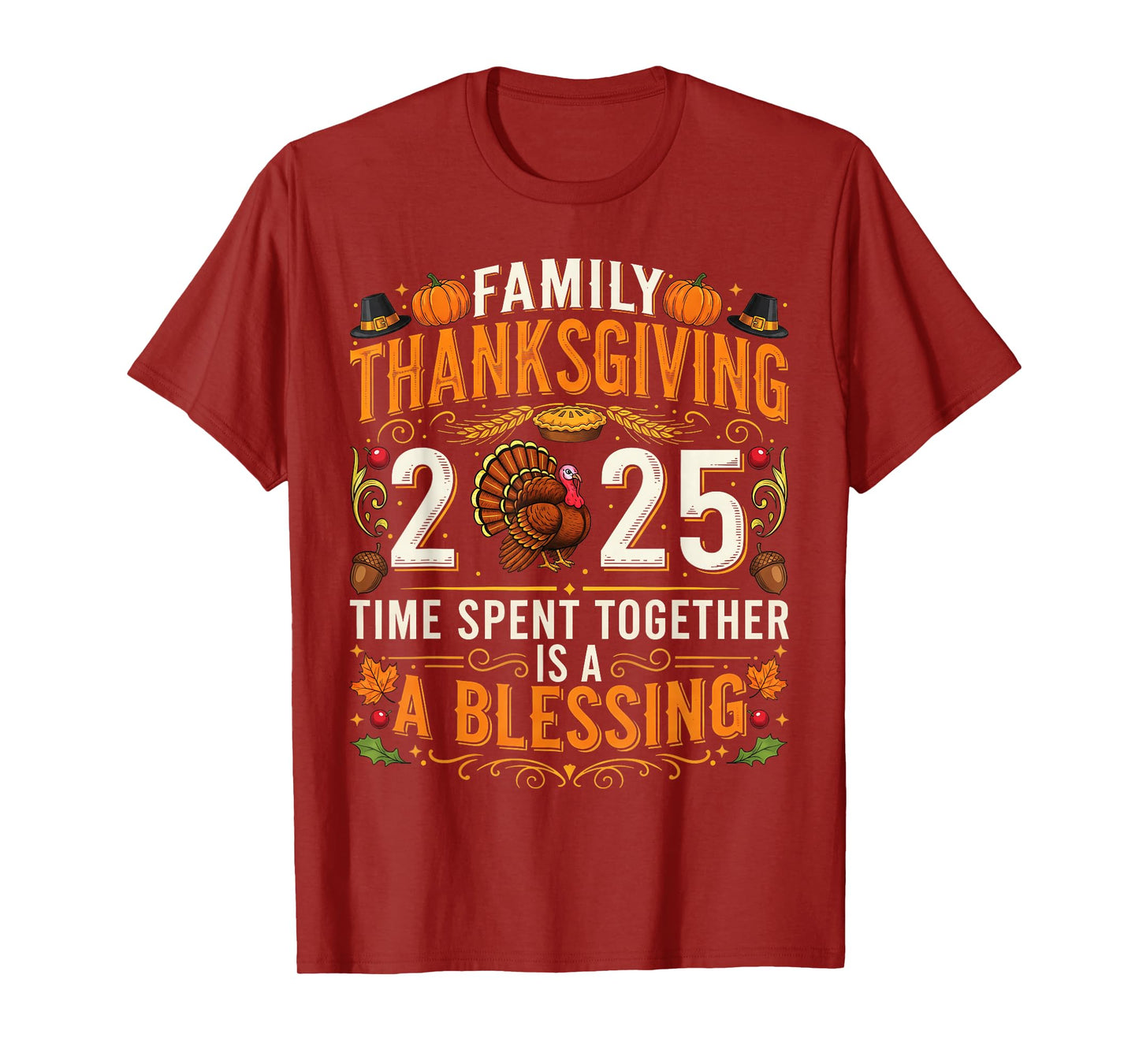 Thanksgiving 2025 Matching Family Tee Turkey Pumpkin Pilgrim T-Shirt