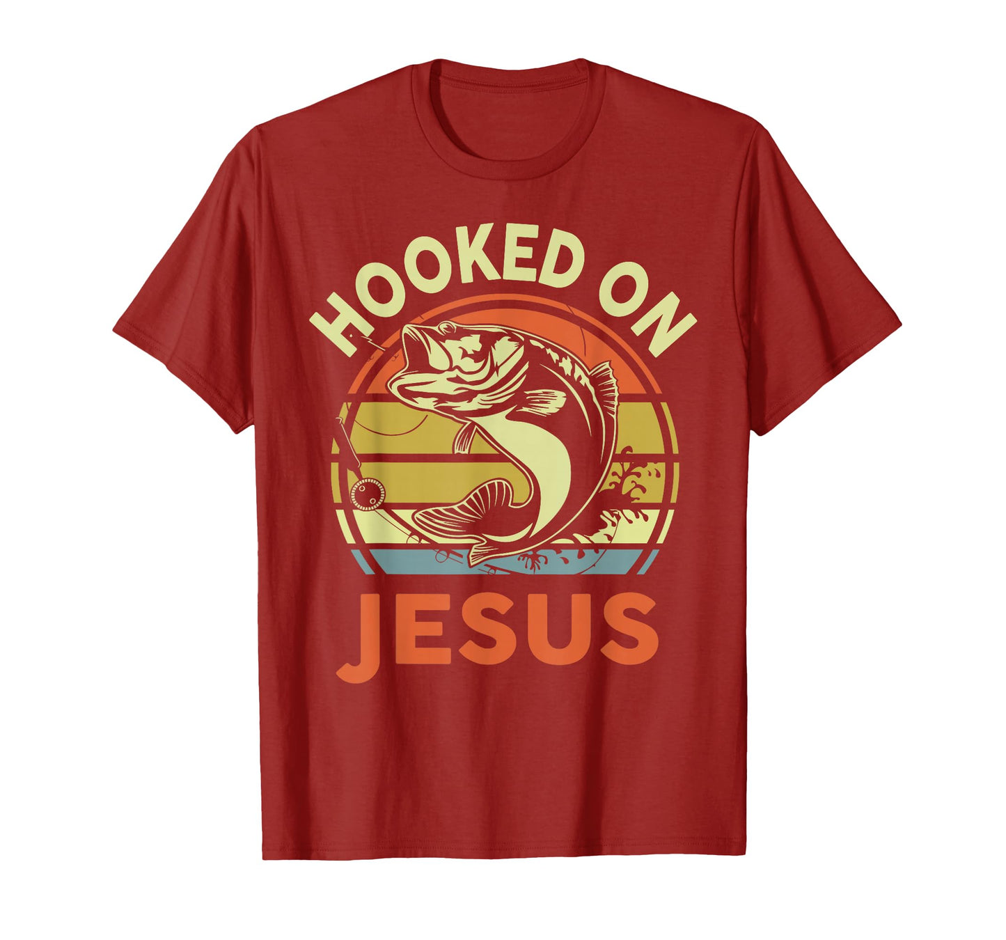 Hooked on Jesus Funny Christian Fishing Gift Dad Daughter T-Shirt
