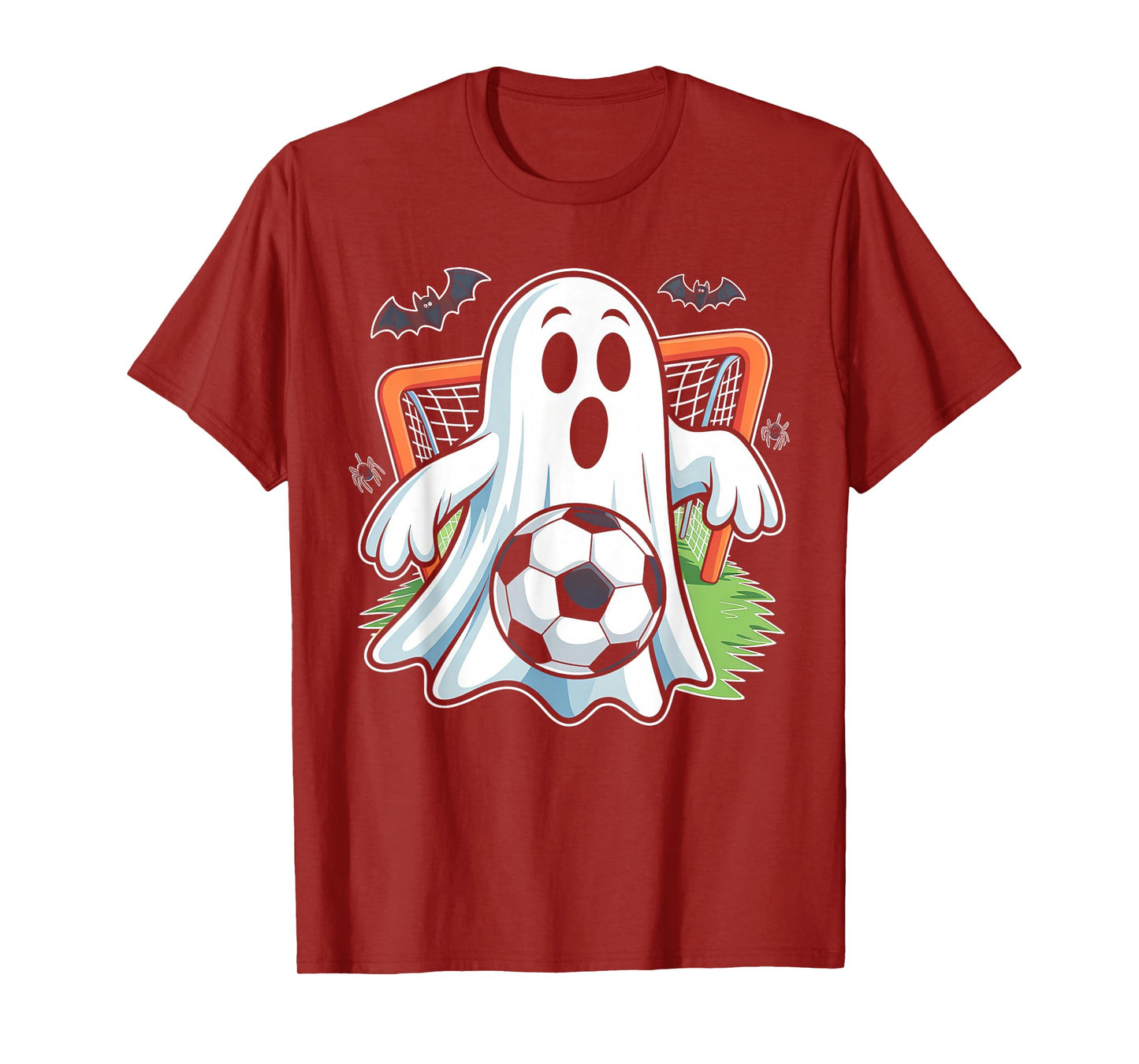 Boo Ghost Playing Soccer Funny Halloween Soccer Costume T-Shirt
