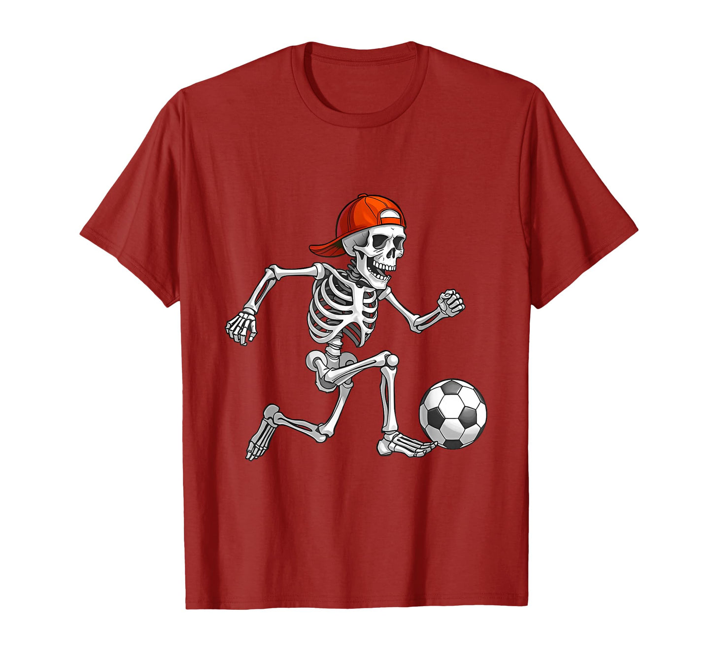 Funny Skeleton Soccer Men Boys Kids Halloween Costume T-Shirt