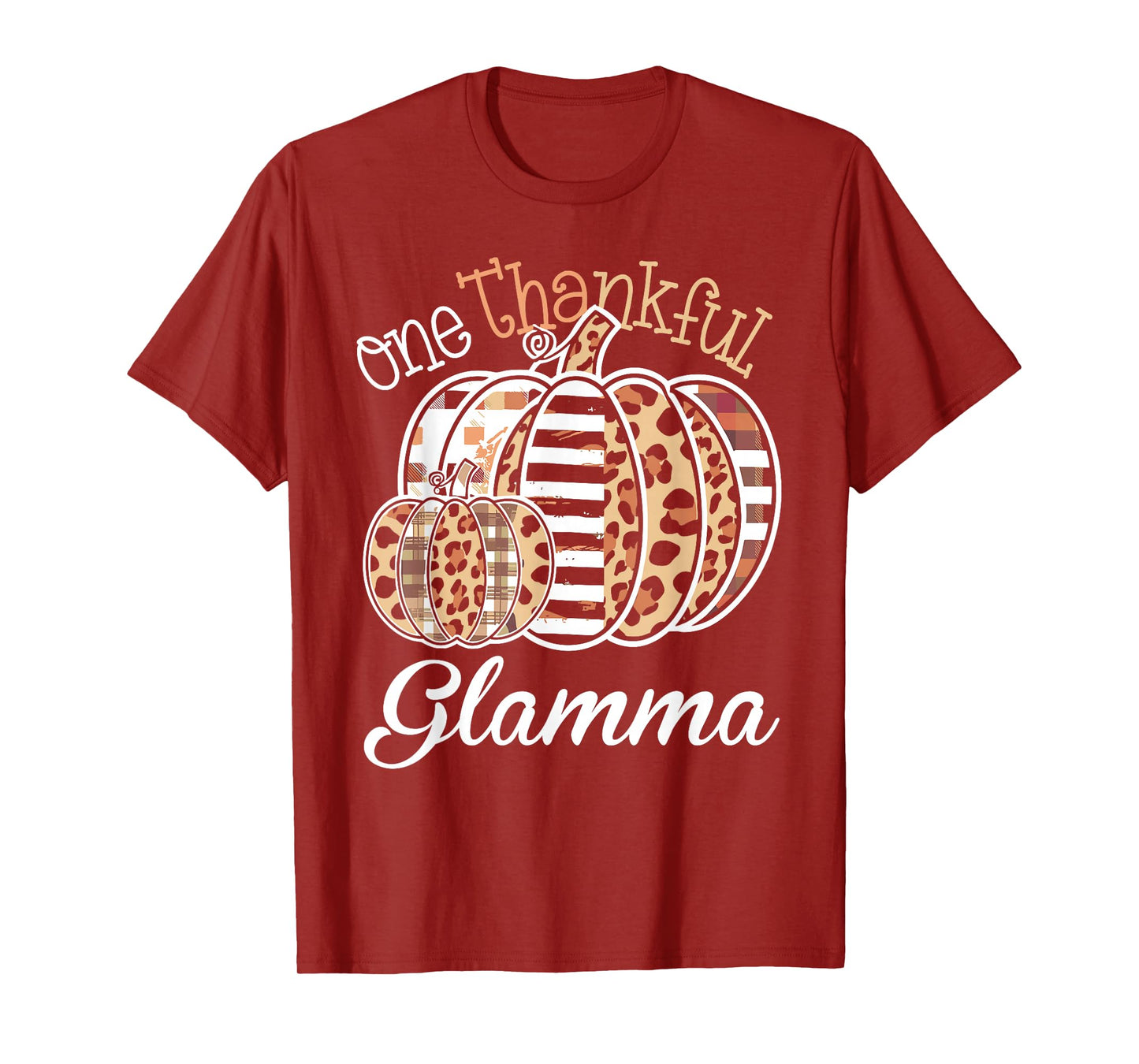 One Thankful Glamma Birthday Autumn Pumpkin Leopard T-Shirt
