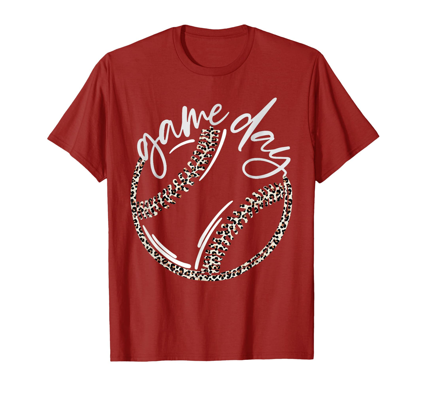 Game Day Leopard Print Baseball Softball Sports Outfit T-Shirt