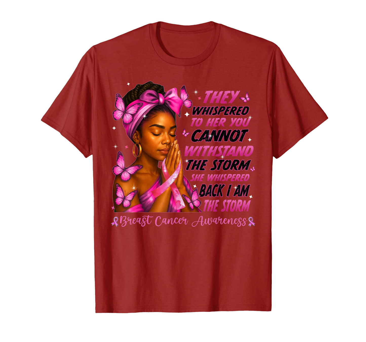 I'm The Storm Black Women Breast Cancer Survivor Pink Ribbon T-Shirt