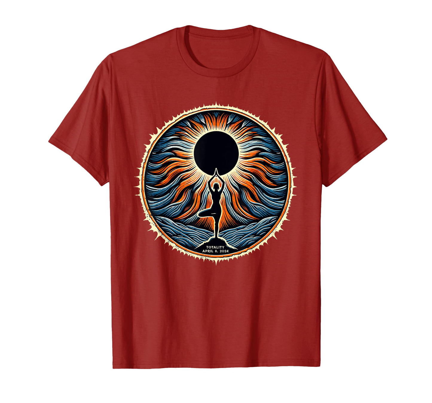 Totality April 8 2024 Total Solar Eclipse Women Yoga T-Shirt