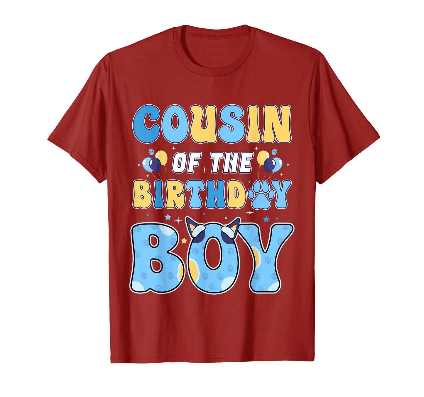 Cousin of The Birthday Boy Family Blue Dog Birthday Party T-Shirt