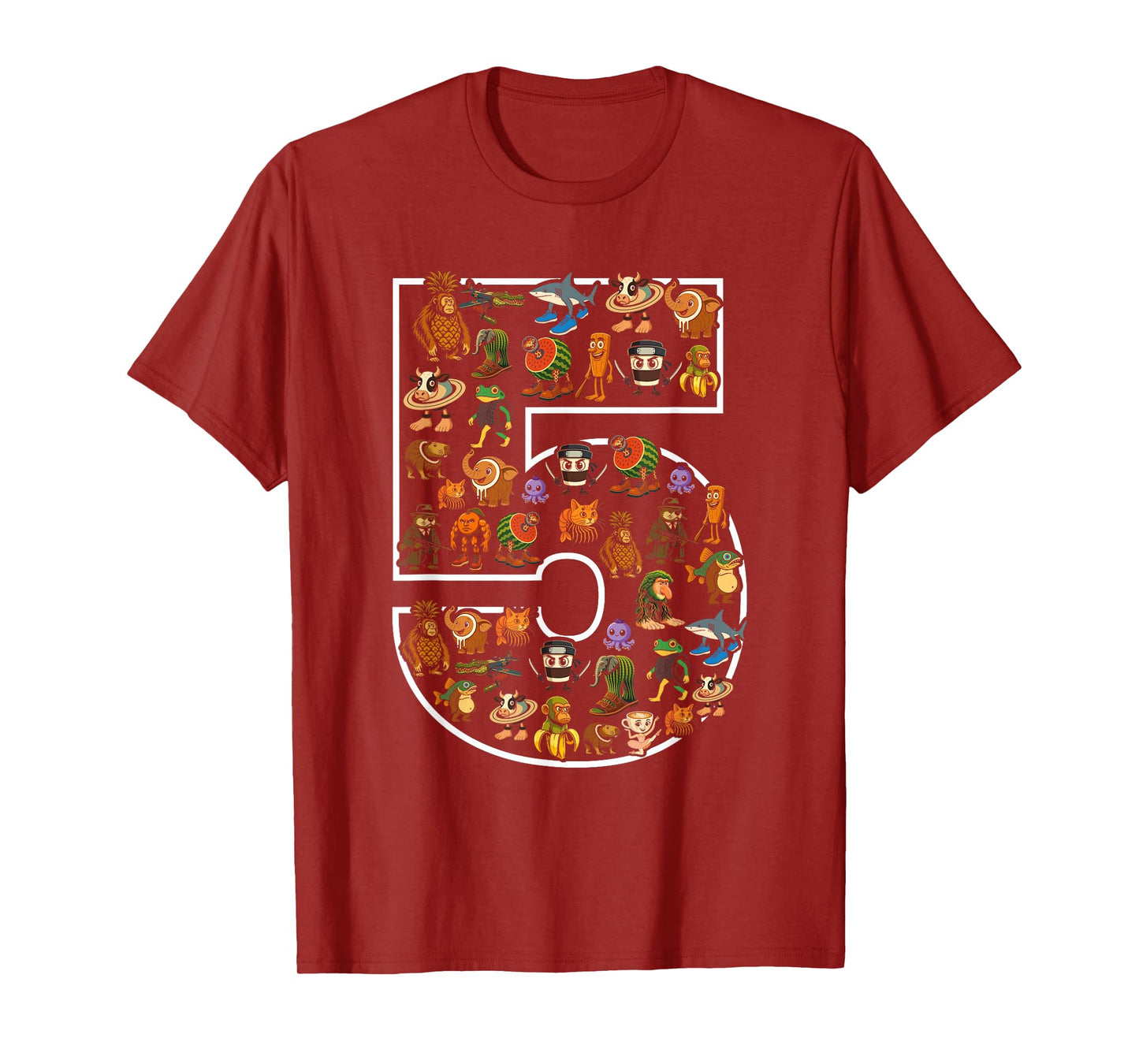 Italian Brainrot Birthday 5 Age Meme 5th Kids Boys Girls T-Shirt