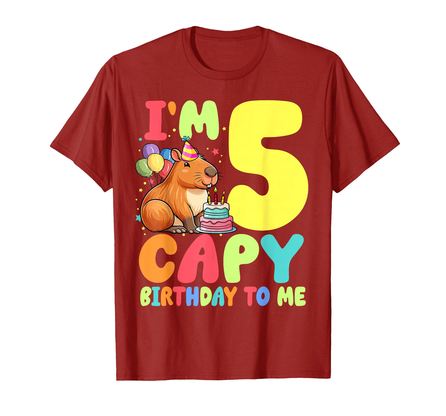 I'm 5 Year Old Capy Birthday To Me 5th Birthday Capybara T-Shirt
