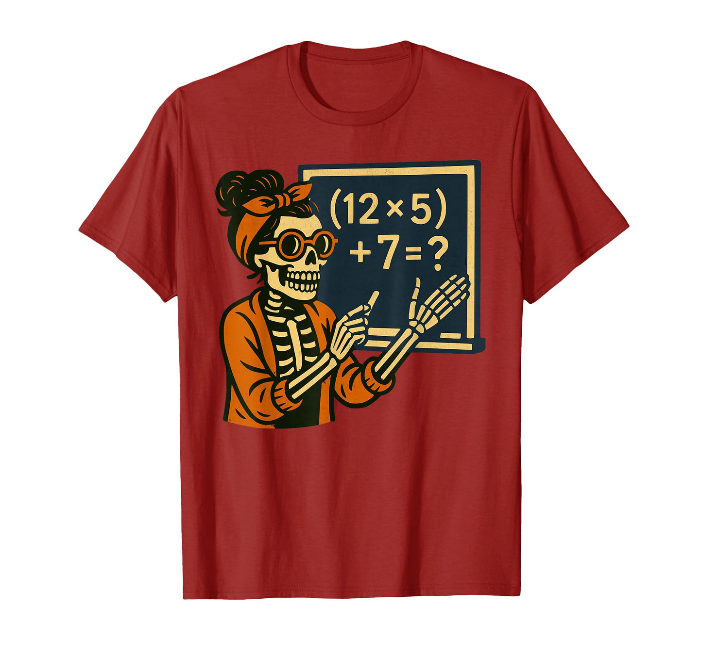 67 Teacher Halloween Skeleton Six Seven Meme Brainrot Math T-Shirt