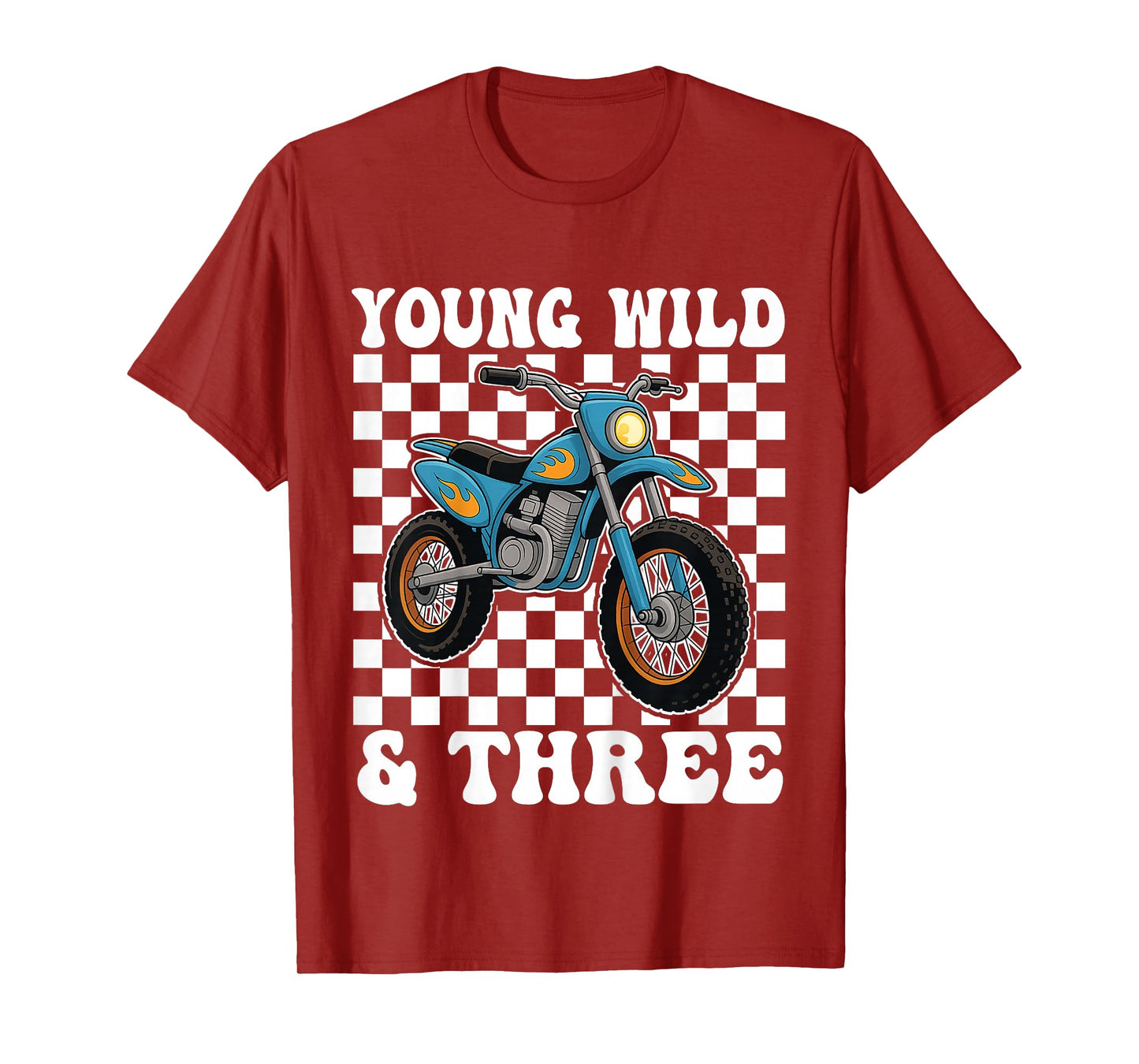 3rd Birthday Dirt Bike Young Wild and Three 3 Year Old T-Shirt