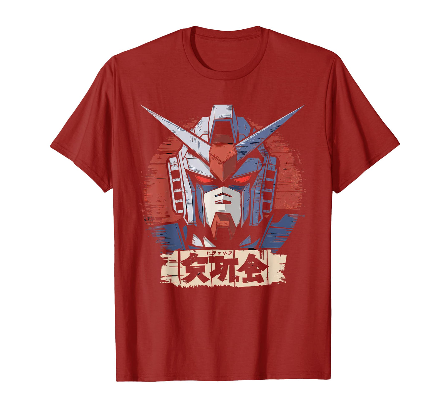 Mecha Tshirt Japanese Mecha Robot Head Anime Art Ukiyo-E T-Shirt