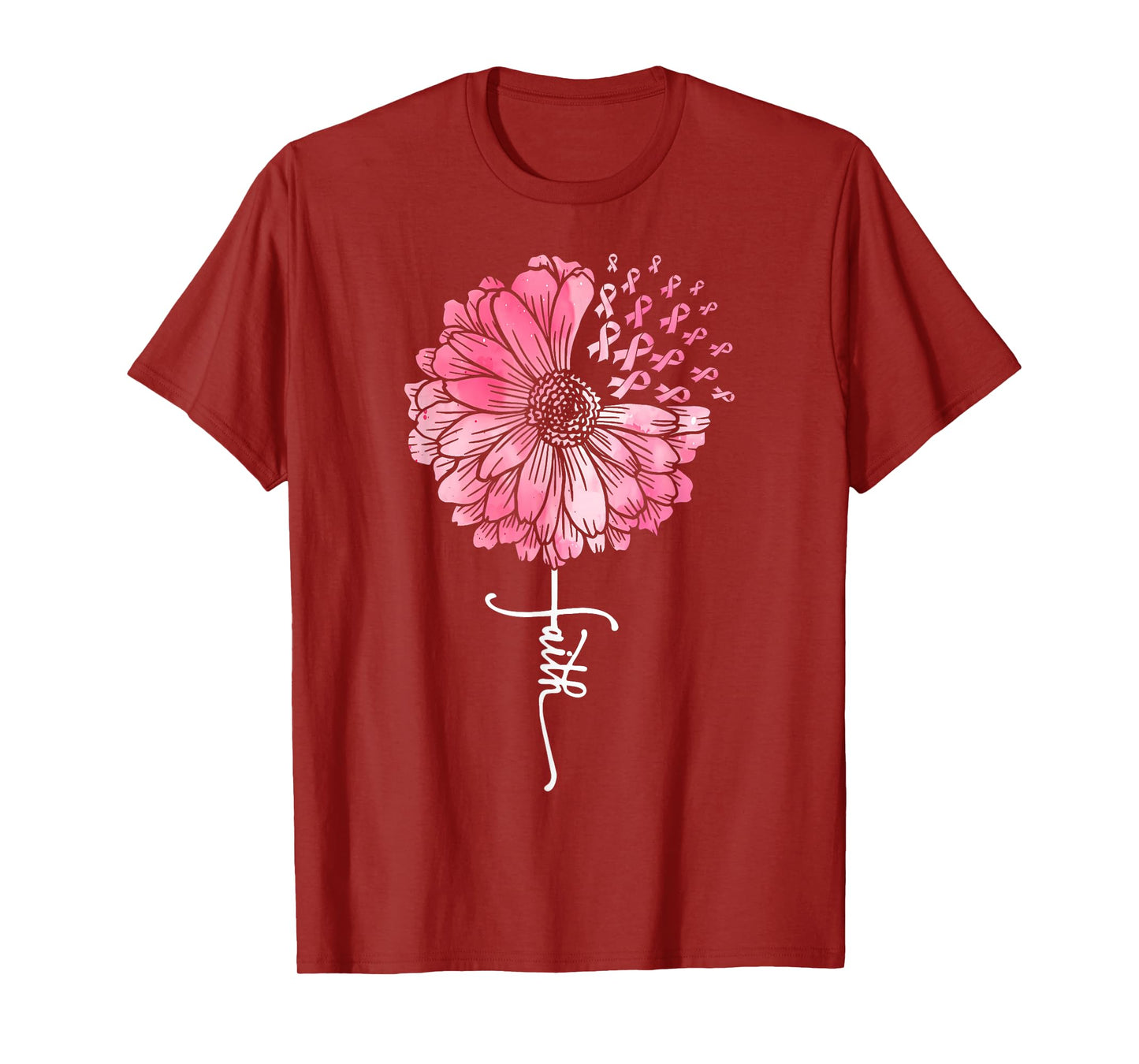 Pink Ribbon Daisy Faith - Breast Cancer Awareness Month Gift T-Shirt