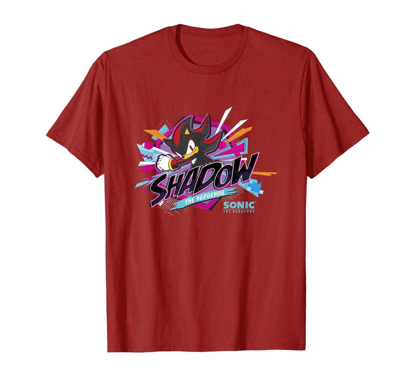 Sonic The Hedgehog Shadow Retro Neon Logo T-Shirt