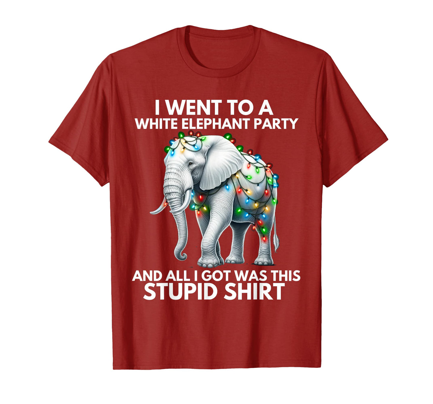 Funny White Elephant Gift Wrapped Elephant Dumb Gift T-Shirt
