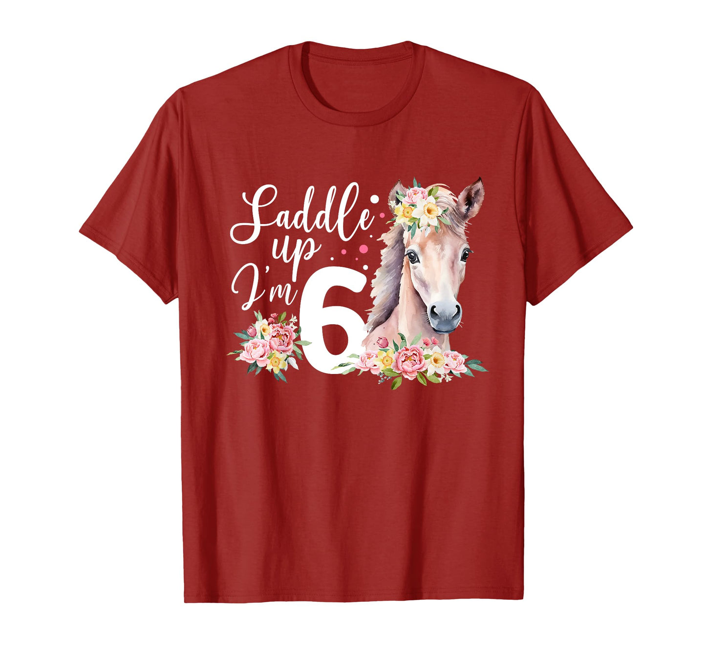 6th Horse Birthday Six Year Old Girl Horses Birthday T-Shirt