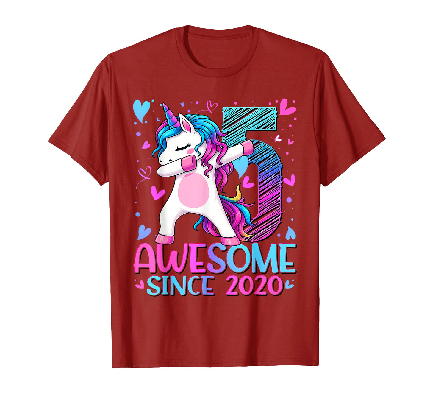 5th Birthday Girl Funny Unicorn 5 Years Old for Bday Kid T-Shirt