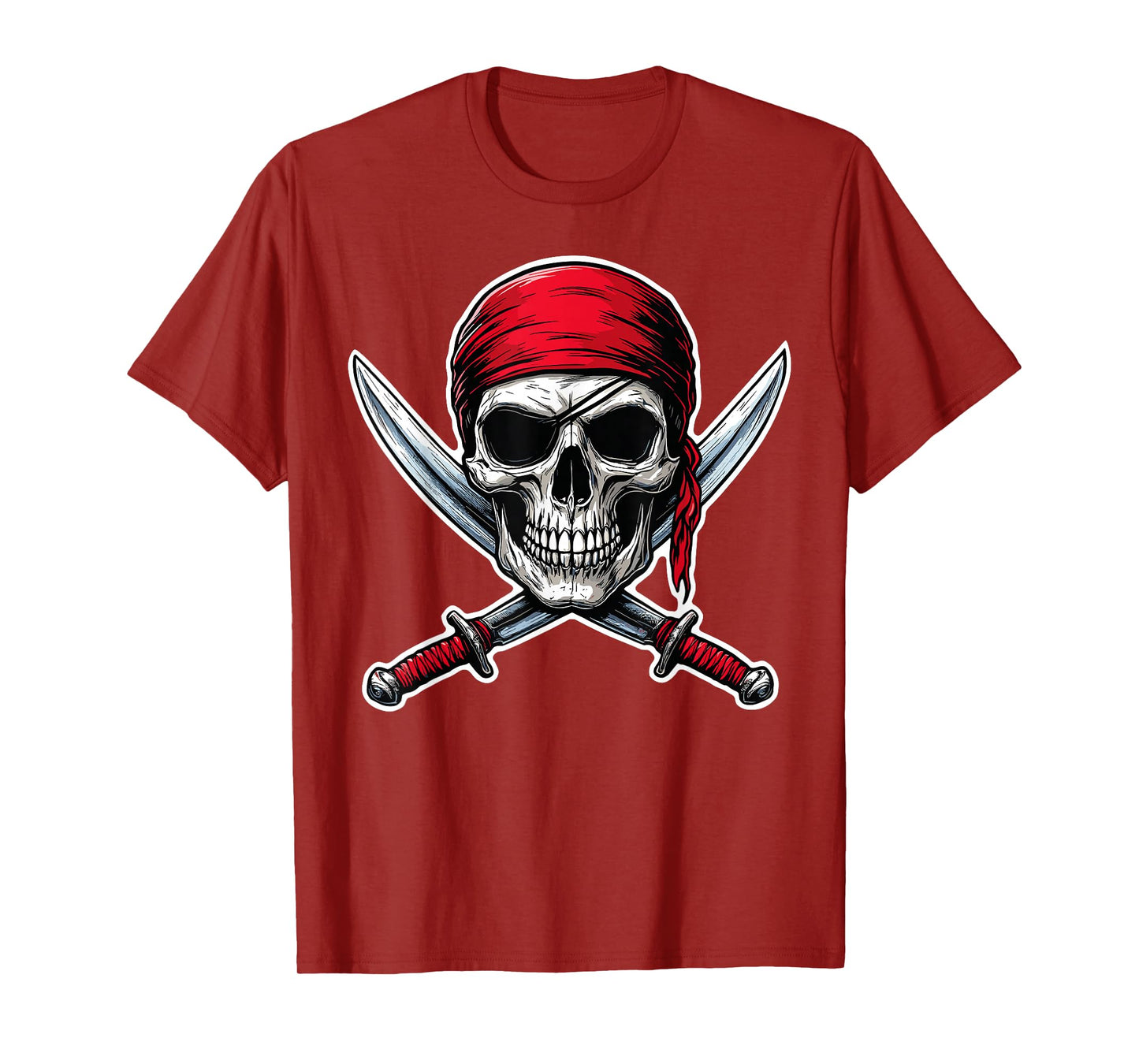 Pirate Flag Skull and Crossbones Skeleton Costume Halloween T-Shirt