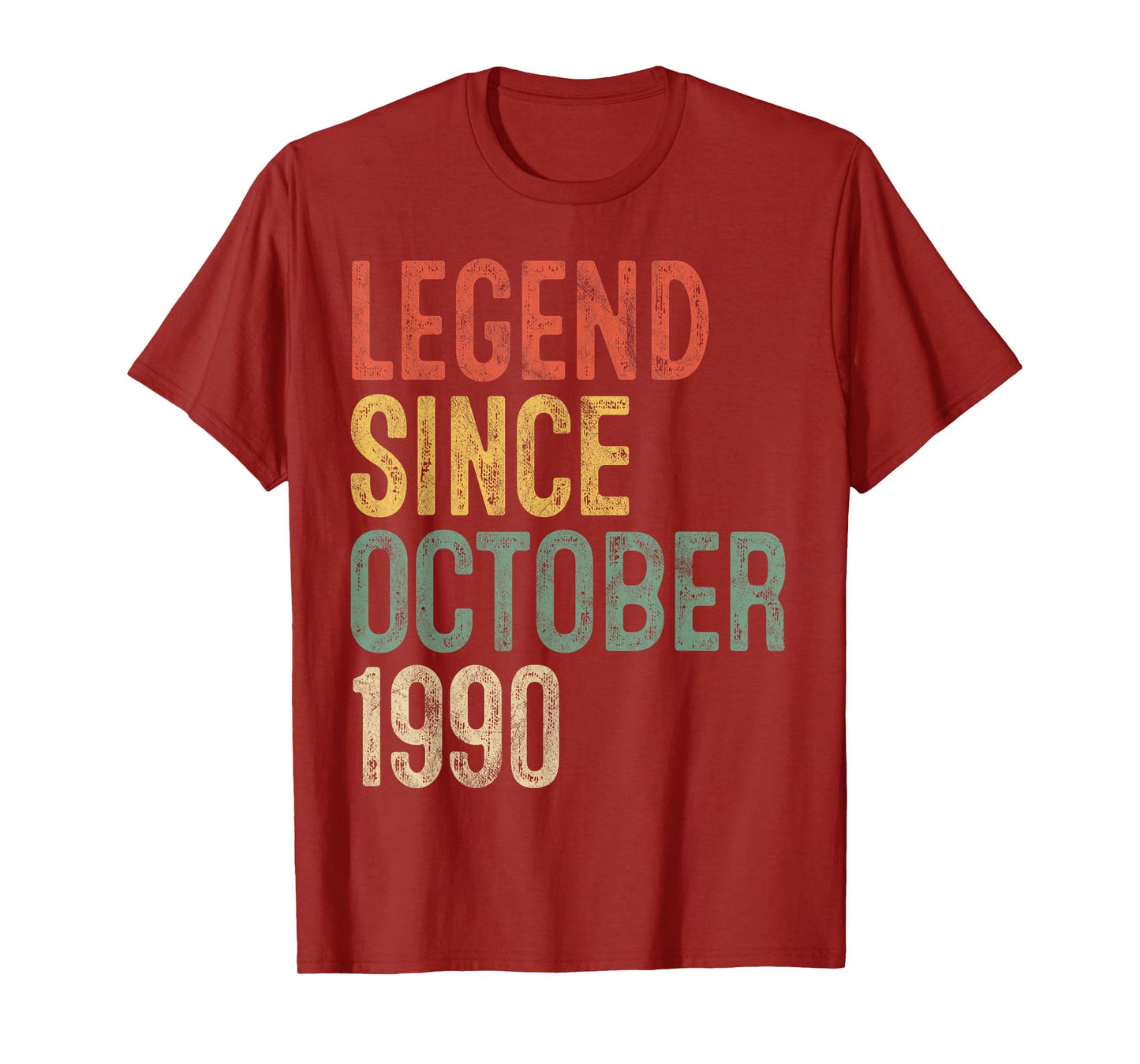 Legend October 1990 35th Birthday Men Women 35 Year Old T-Shirt