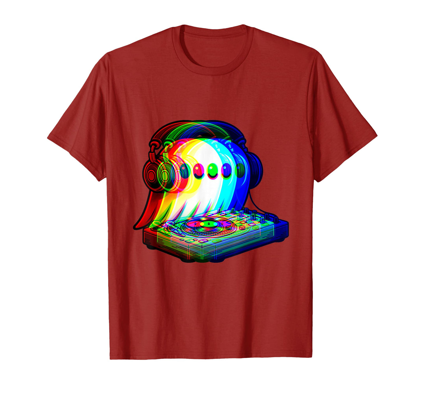 House Music Ghost DJ Optical Illusion EDM Halloween Rave T-Shirt