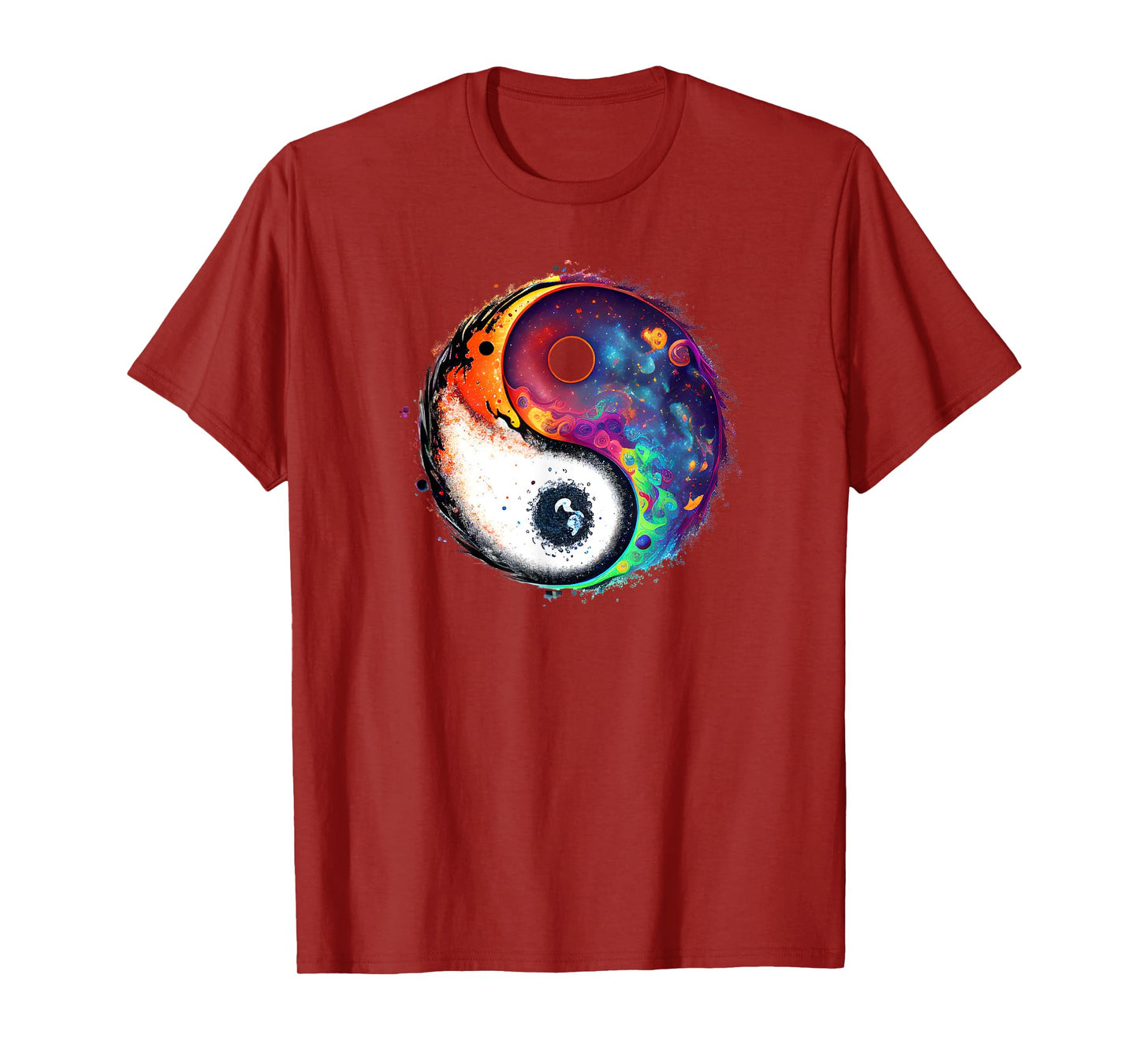 Yin Yang Feng Shui Ying Yang Zen Taijitu Colorful Galaxy T-Shirt