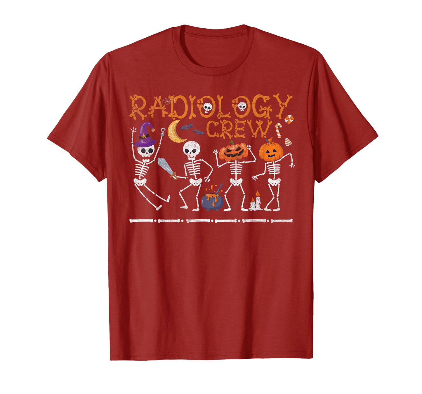Radiology Crew Dancing Skeleton Funny Halloween Party T-Shirt