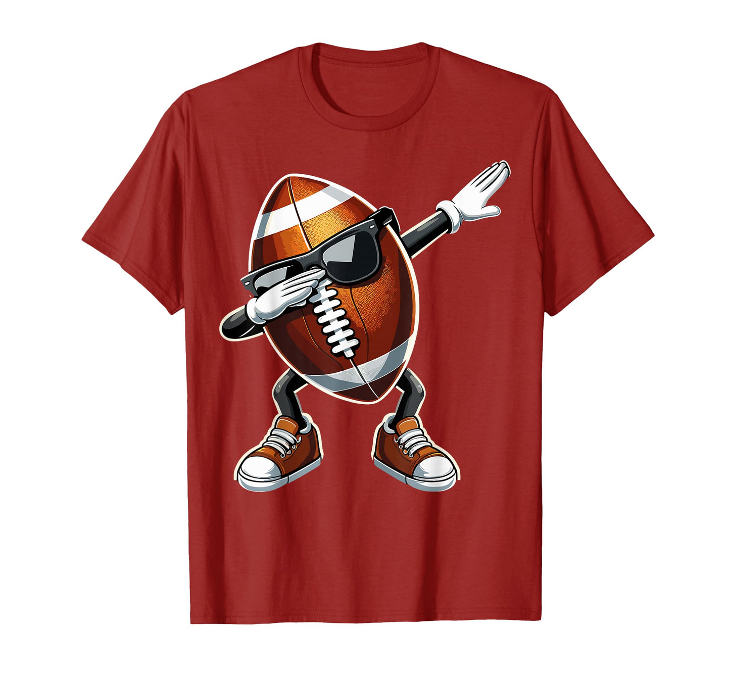 Dabbing Football with Sunglasses Funny Football T-Shirt