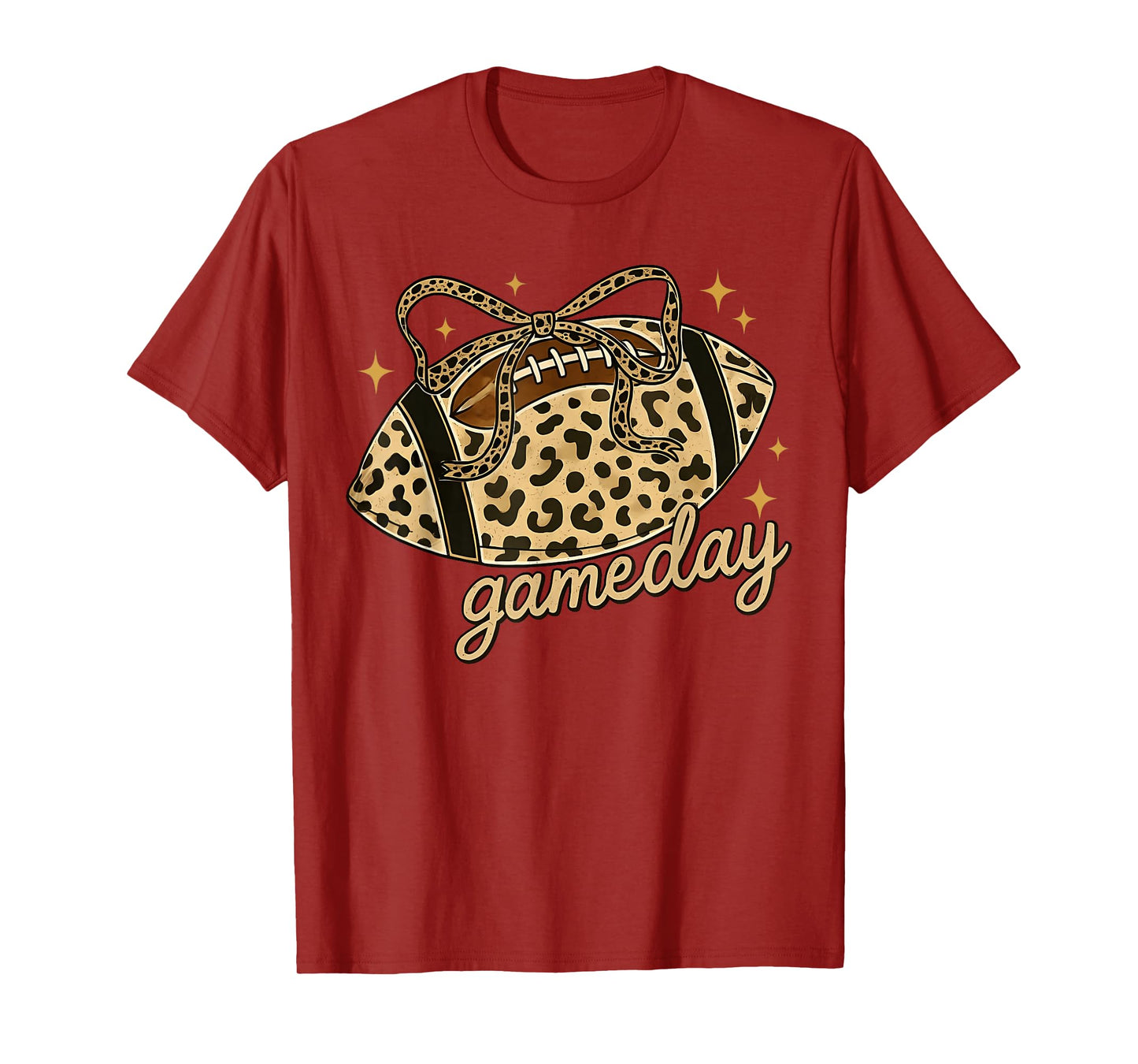 Football Game Day Womens Leopard Cheetah Game Day Football T-Shirt