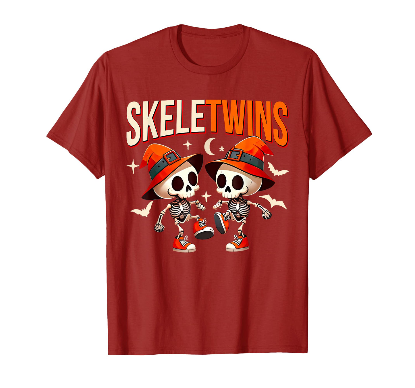 Twins Halloween Matching Skeletwins Funny Dancing Skeletons T-Shirt