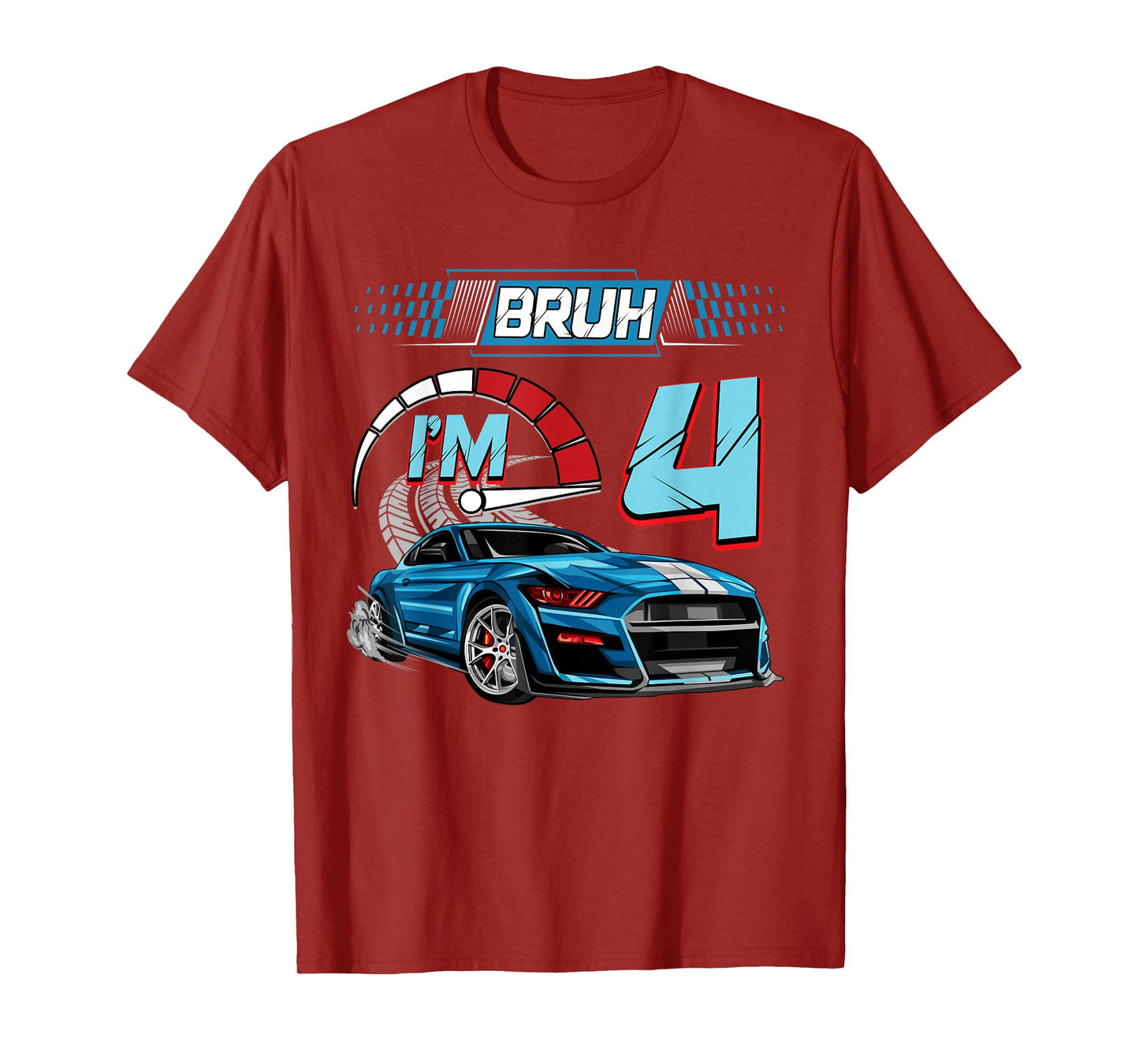 4th Birthday Bruh Racing Car Party Outfit 4 Year Old Boys T-Shirt