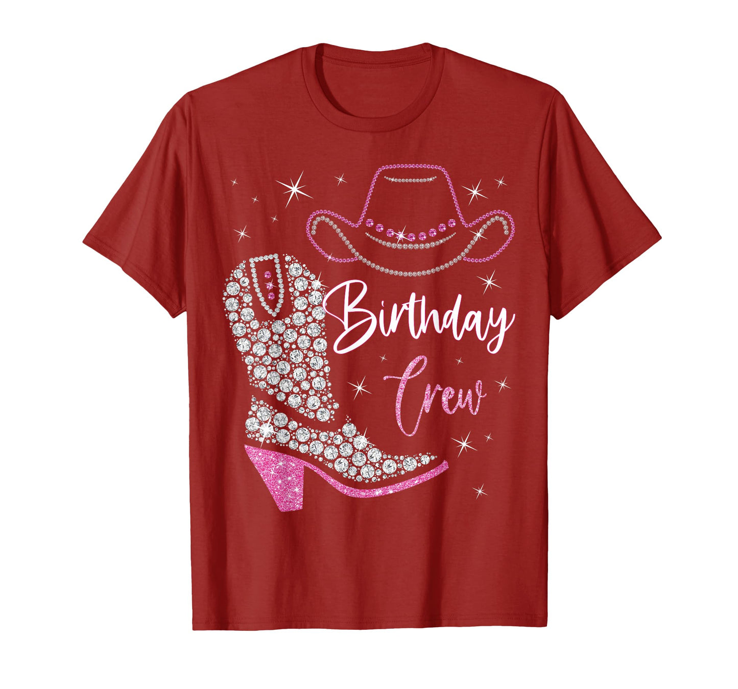 Birthday Crew Birthday Party Squad Cowboy Cowgirl Boot Hat T-Shirt