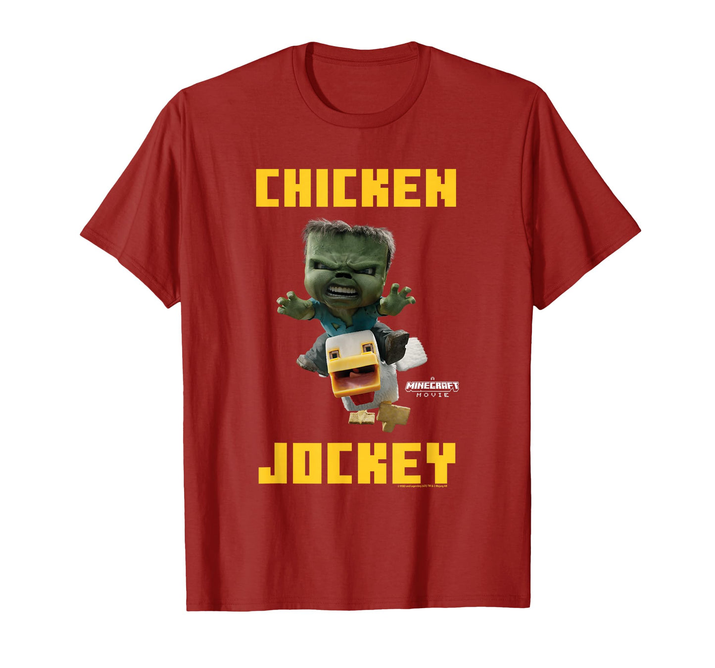 A Minecraft Movie Chicken Jockey Baby Zombie Logo T-Shirt