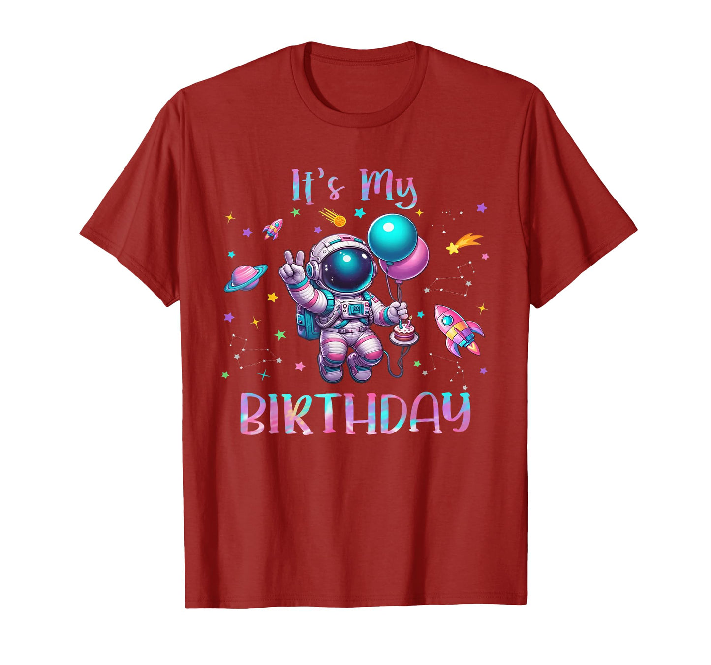 It's My Birthday Girl Astronaut Decoration Bday Party T-Shirt