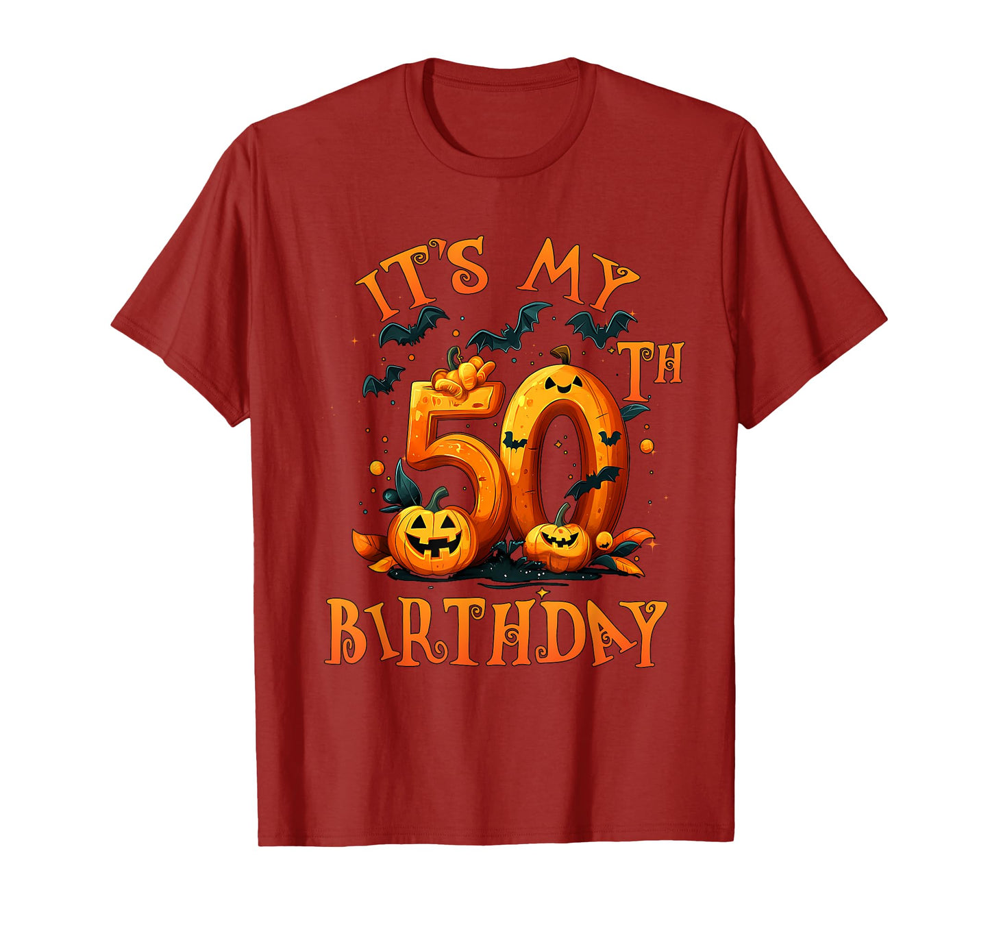 Boo It's My 50th Birthday Halloween Pumpkin 50 Years Old T-Shirt