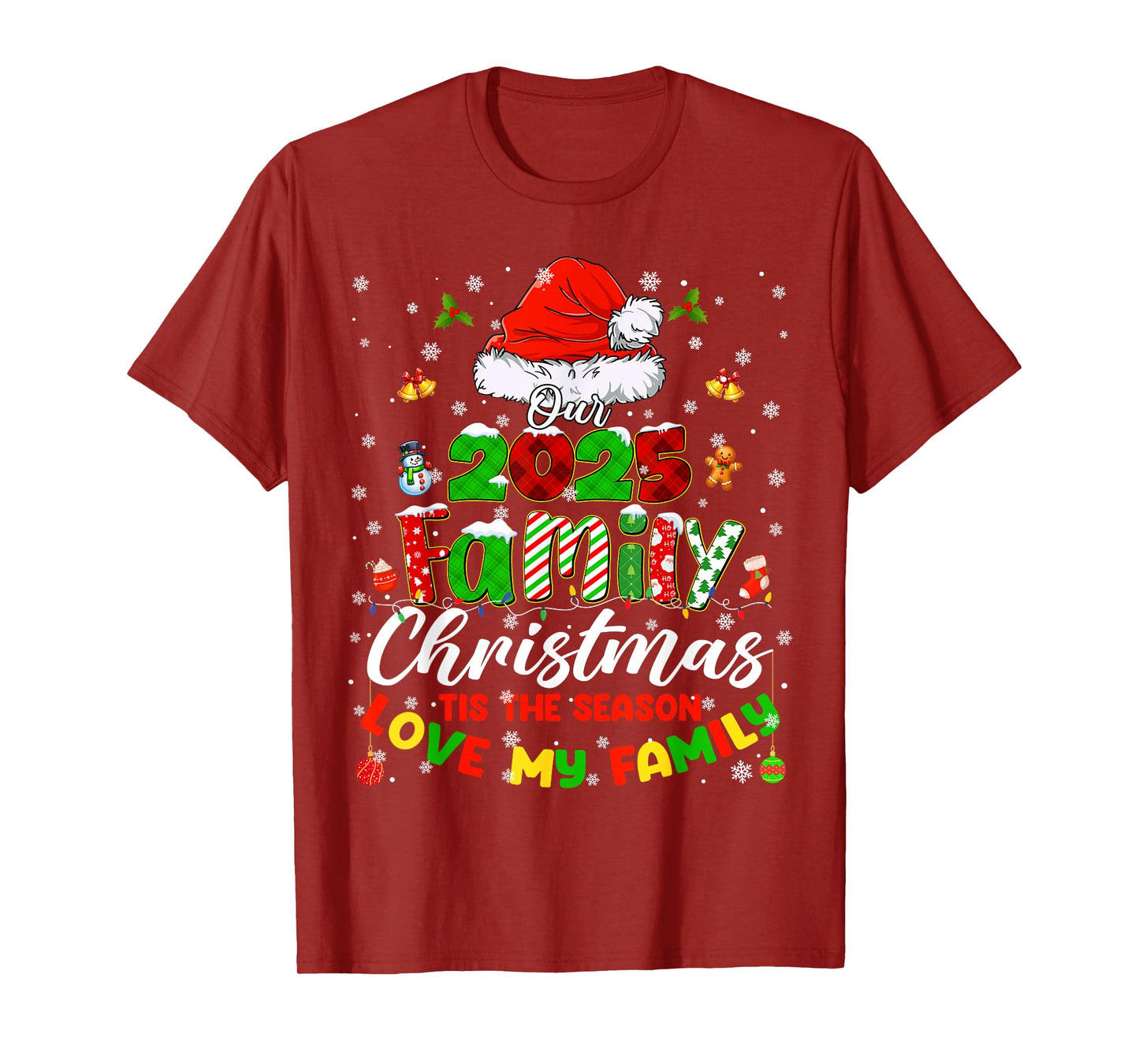 Funny Pajamas Outfit Family Matching Christmas 2025 Gifts PJ T-Shirt