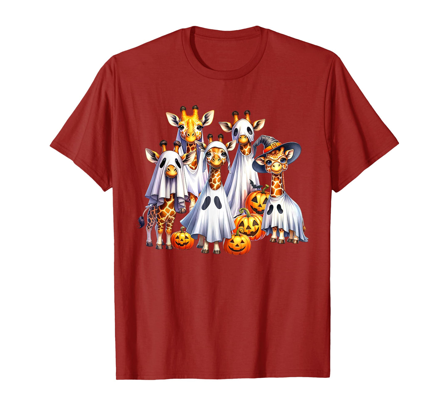 Spooky Ghost Giraffe Halloween Funny African Animal Lover T-Shirt