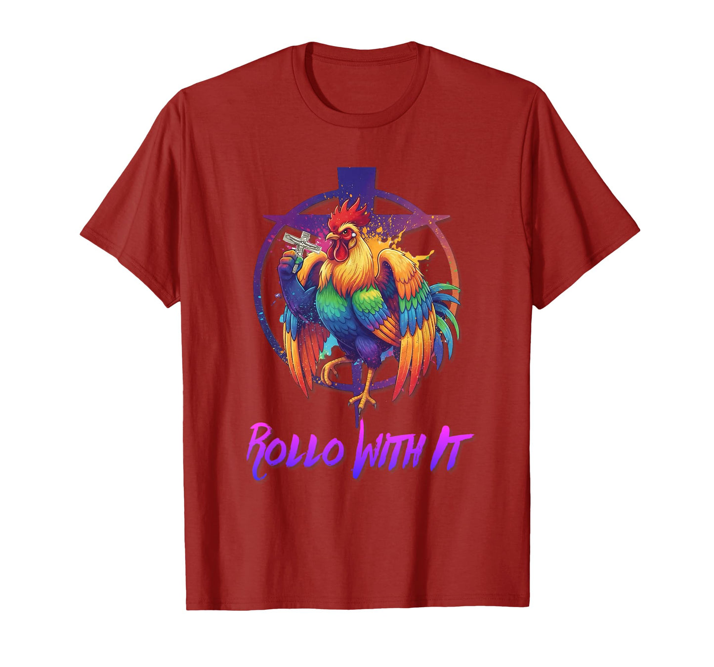 DeColores Cursillo Rainbow Rooster Catholic T-Shirt