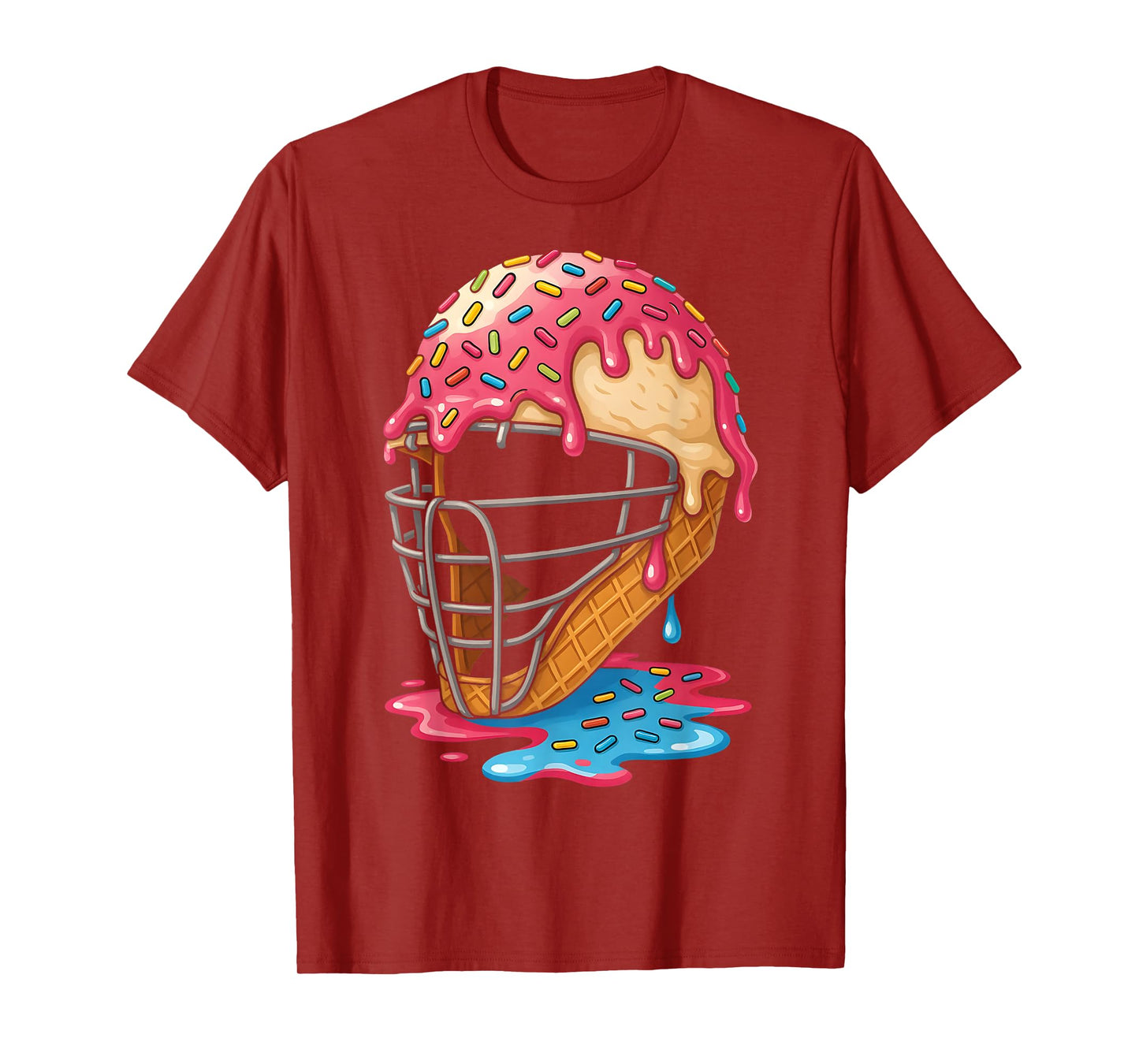 Baseball Ice Cream Drip Catcher Helmet Boys Respect The Drip T-Shirt