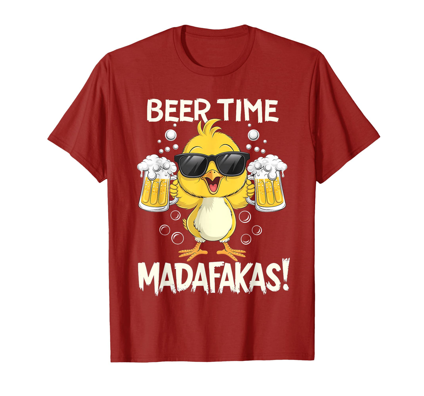 Beer Time Madafakas Funny Duck T-Shirt