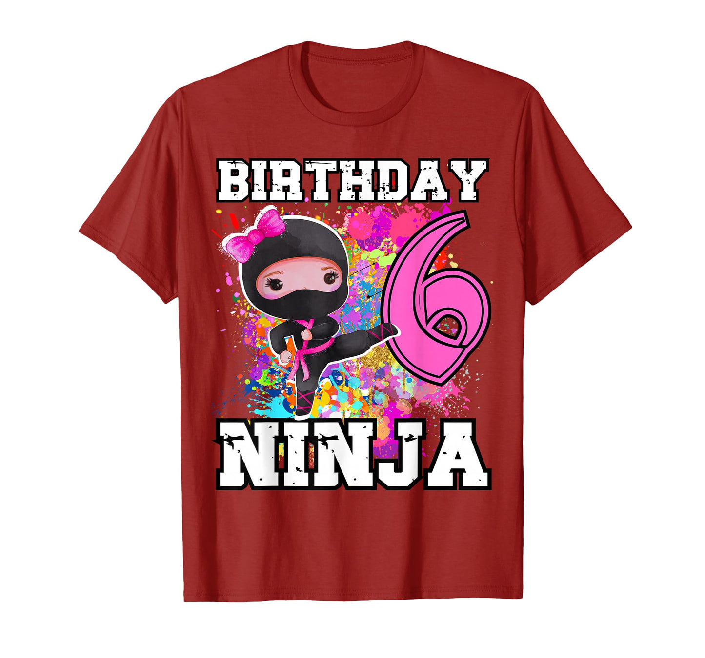 Birthday Ninja 6 year old Funny Ninja Party Birthday T-Shirt