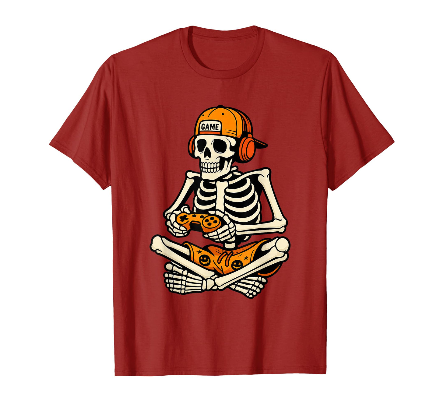 Skeleton Gamer Headphone Funny Halloween Gaming Boys Kids T-Shirt