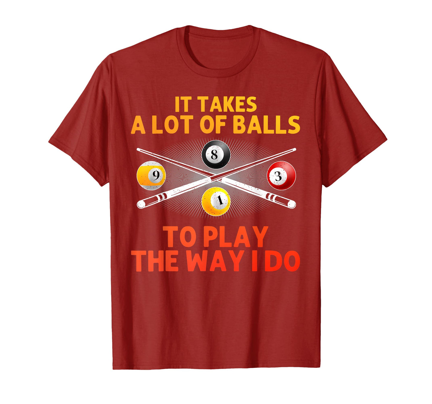 Funny Pool Design For Men Boys Billiard Lover Pool Player T-Shirt