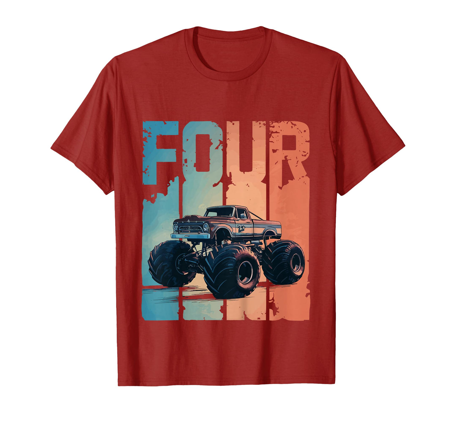 Monster Truck 4th Birthday T-Shirt
