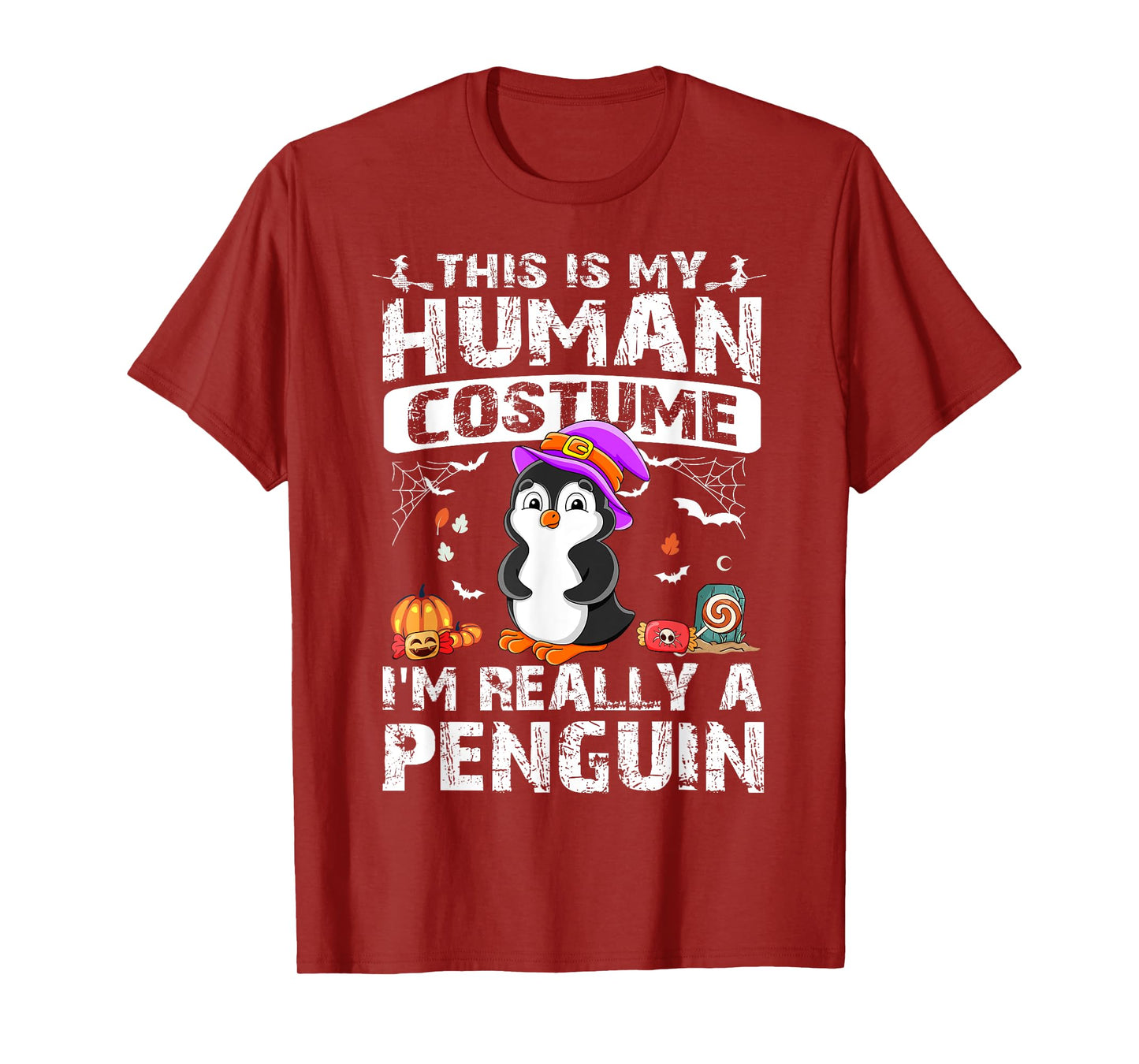This Is My Human Costume I'm Really A Penguin Halloween T-Shirt
