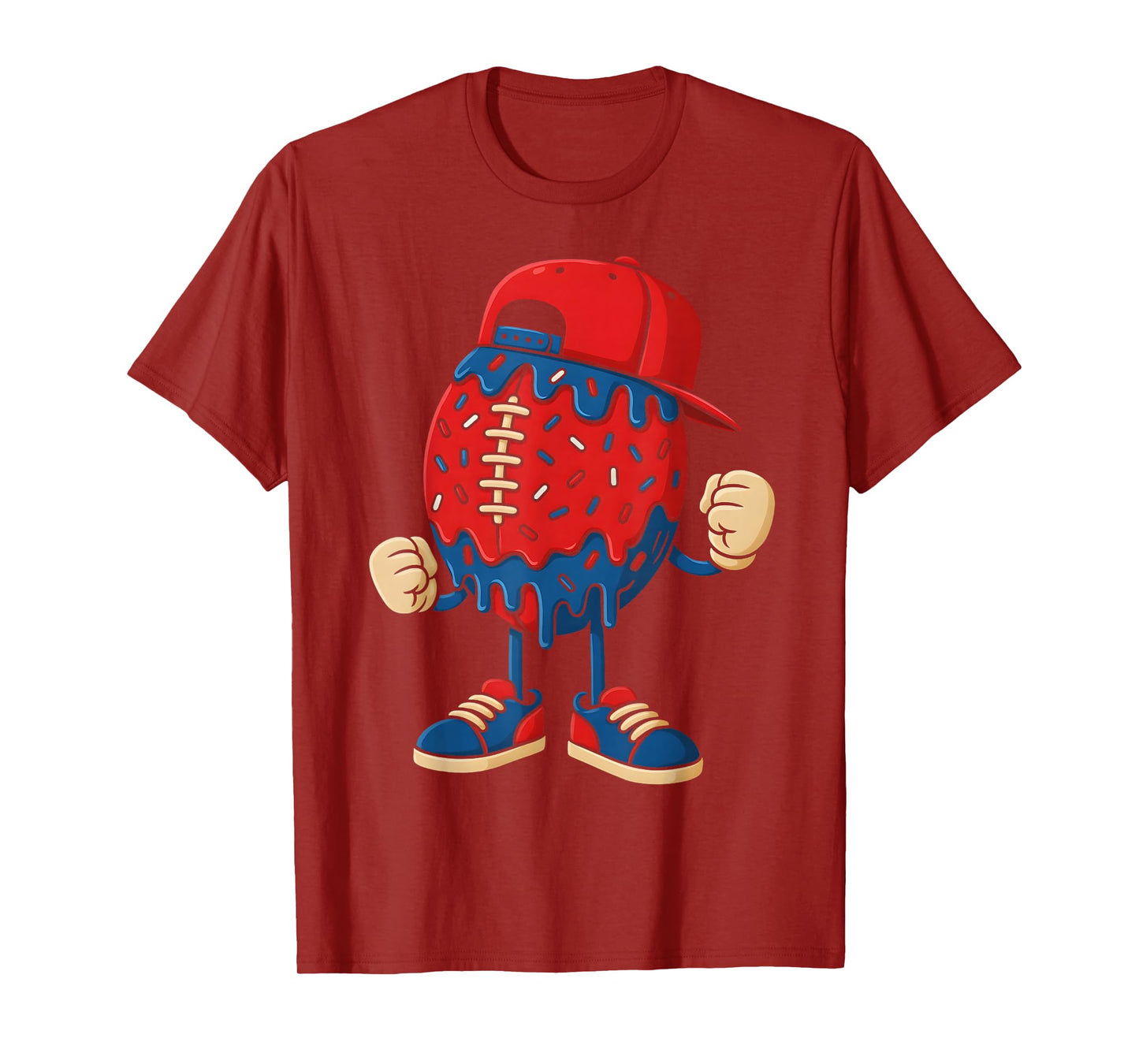 Football Drip Boys Ice Cream Drip Red White and Blue Youth T-Shirt