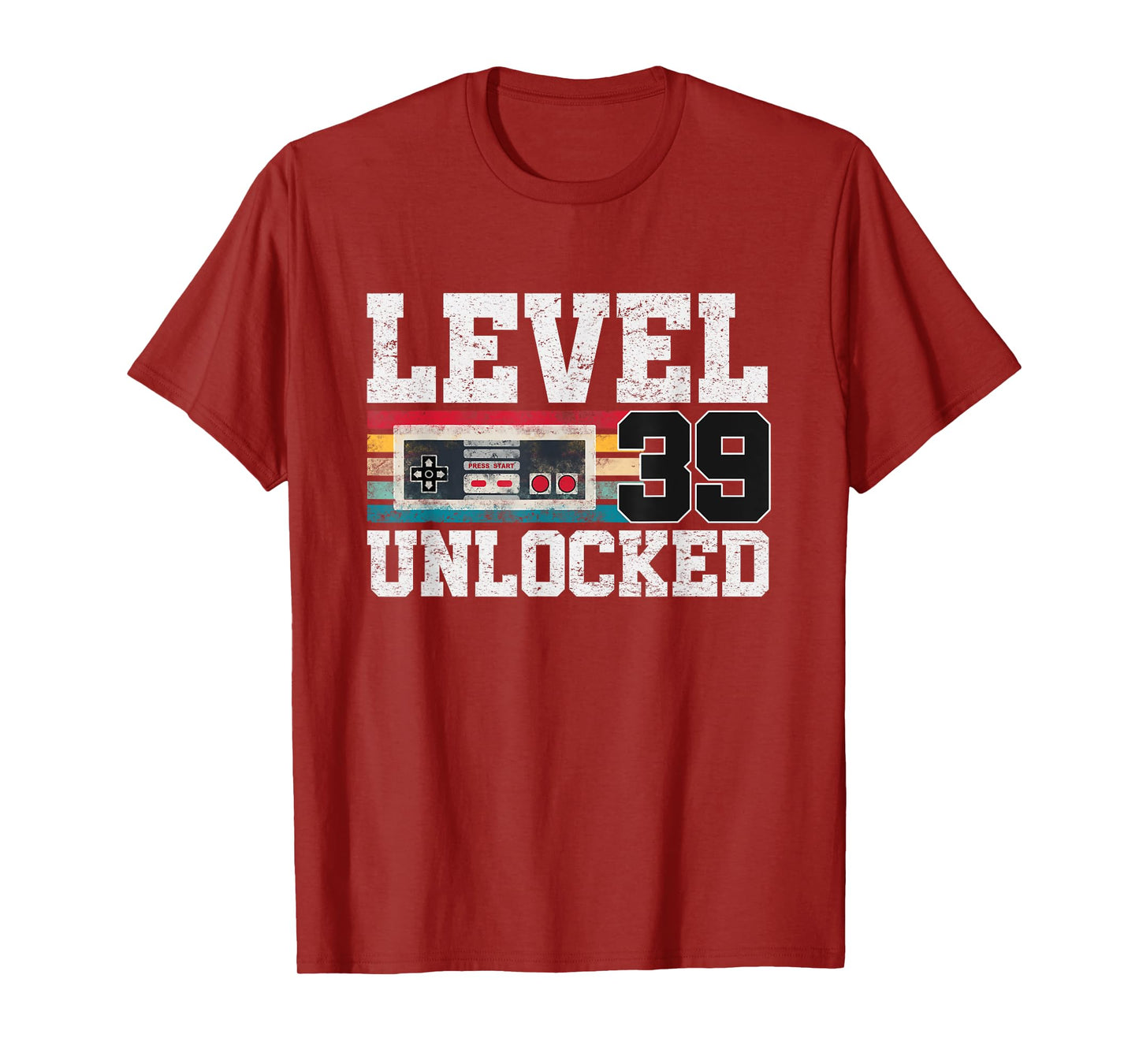 Level 39 Unlocked 39 Year Old Gift Video Gamer 39th Birthday T-Shirt
