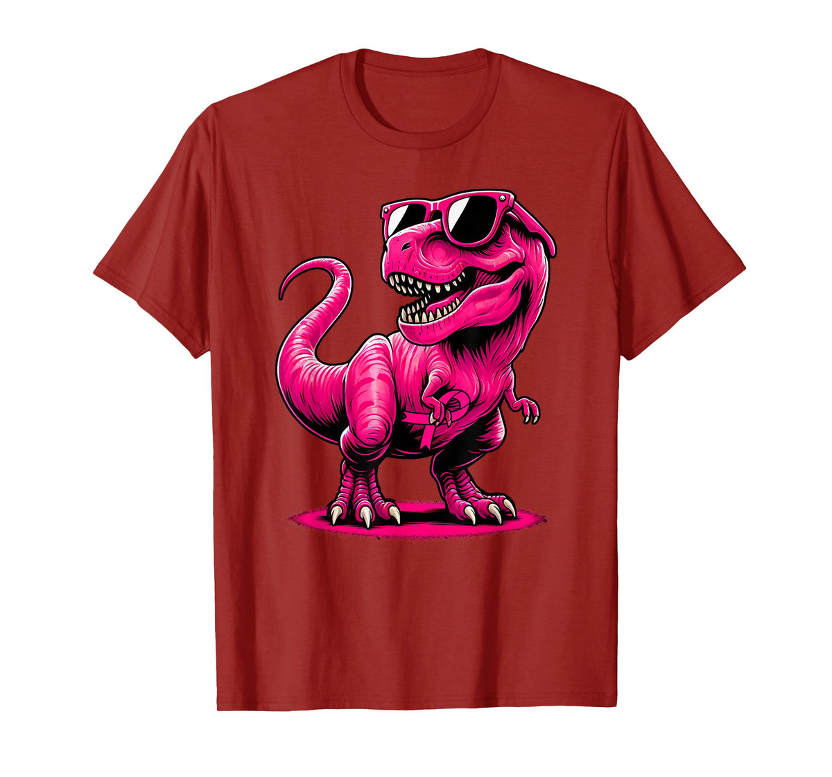 October Pink Dinosaur Breast Cancer Pink Ribbon Boy Girl Kid T-Shirt