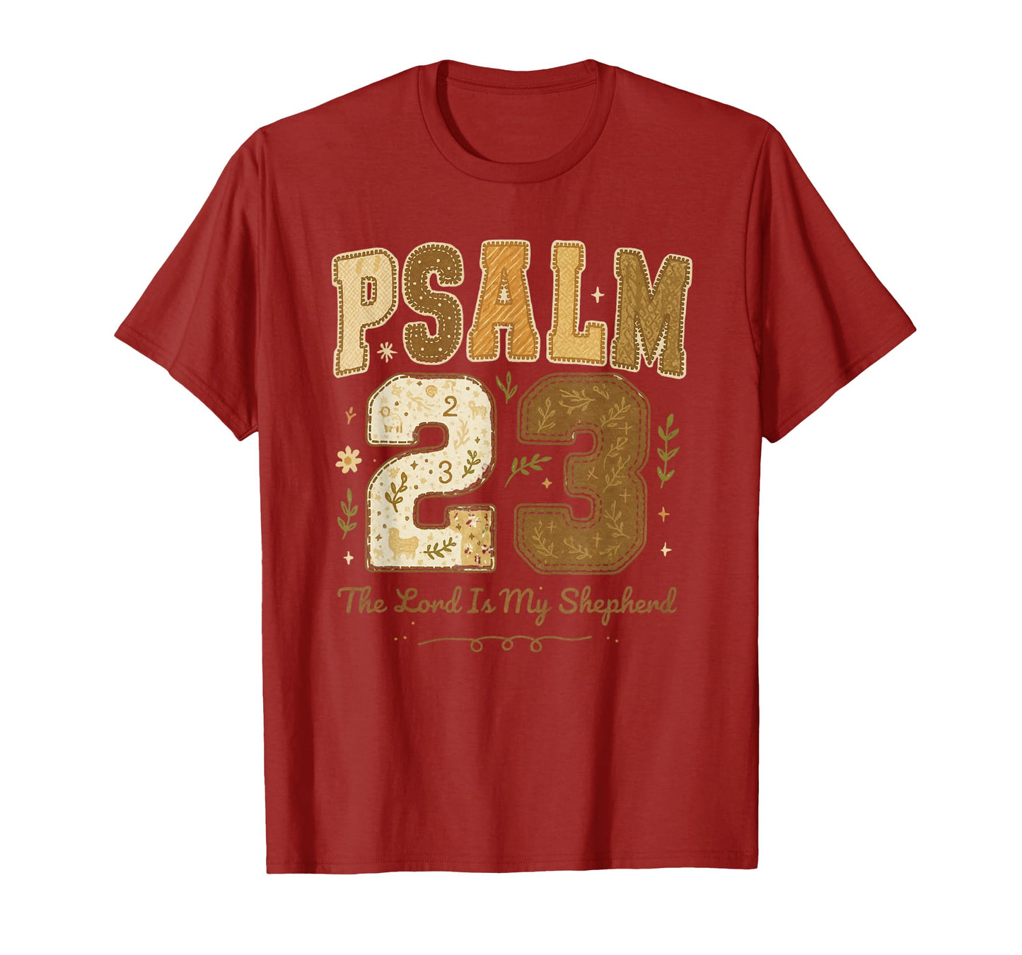 Psalm 23 The Lord is My Shepherd Stitched Vintage Christian T-Shirt