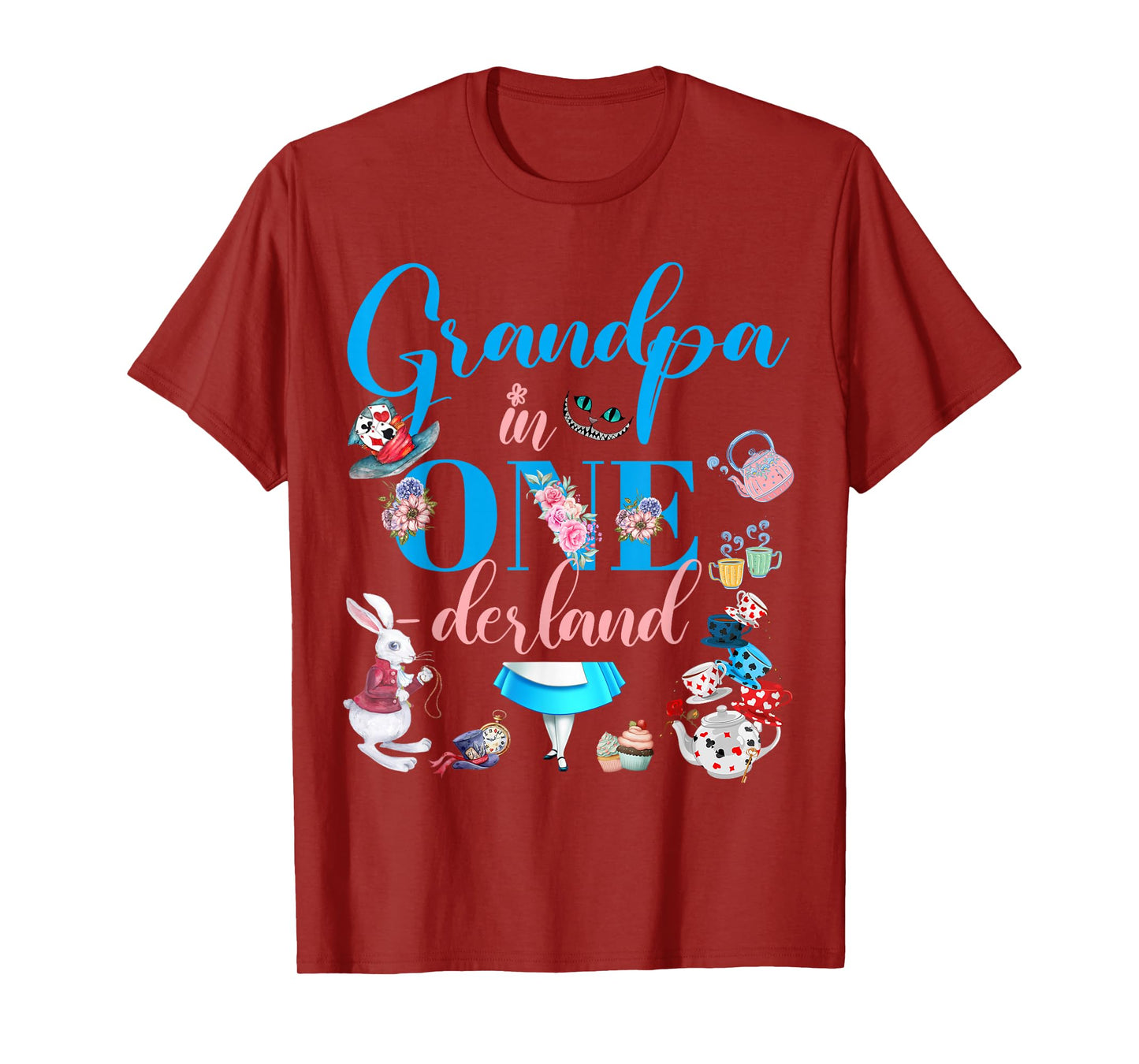 Alice in ONEderland Family Grandpa Of The Birthday Girl T-Shirt